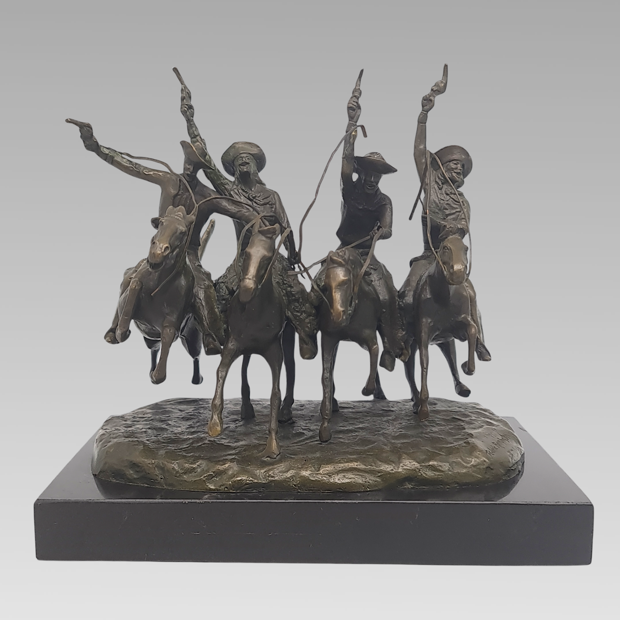 Vintage “Coming Through the Rye” After Frederic Remington Bronze Sculpture c1960