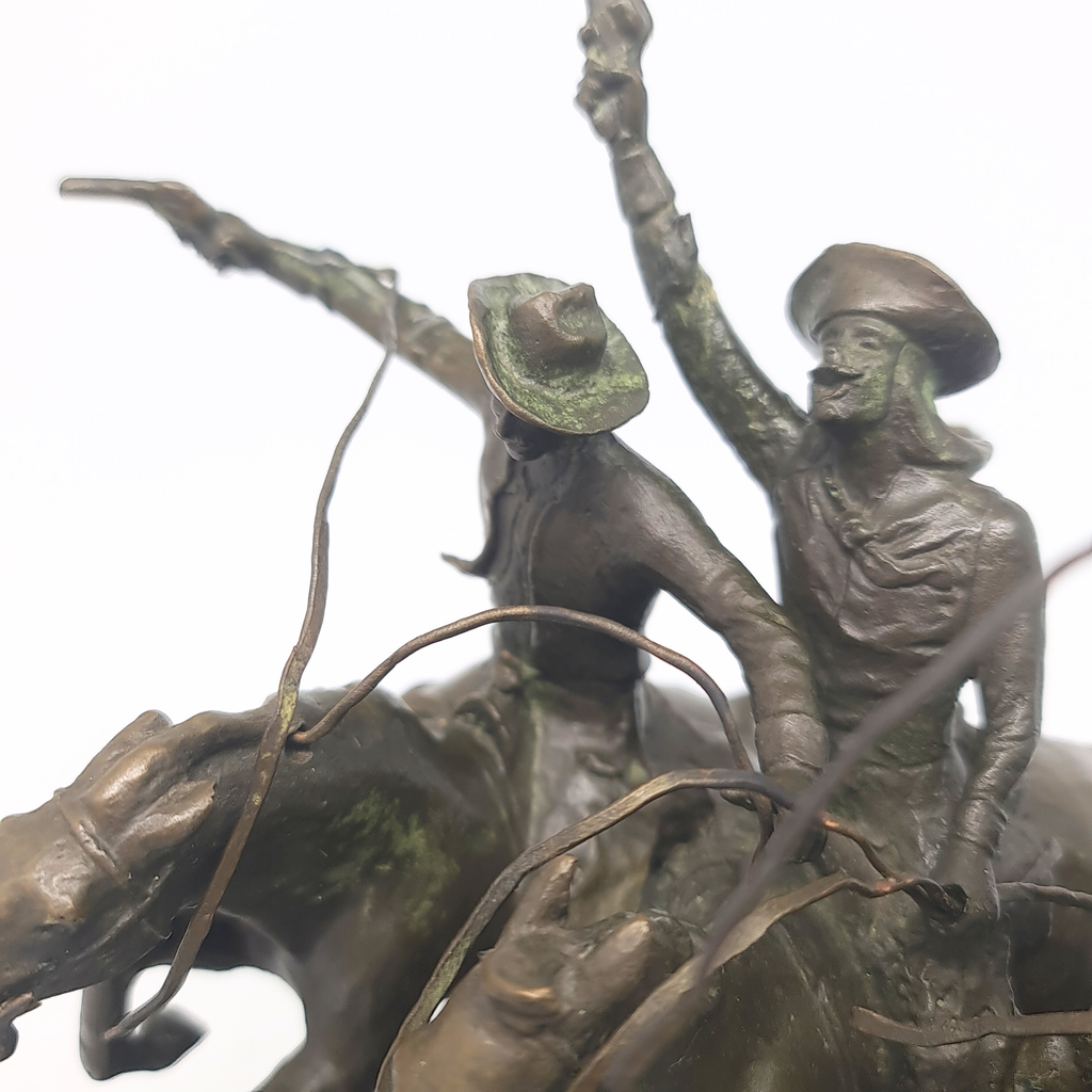 Vintage “Coming Through the Rye” After Frederic Remington Bronze Sculpture c1960