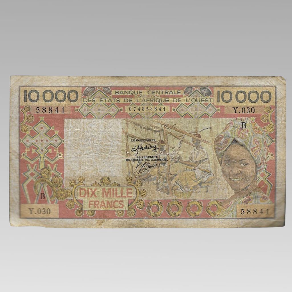 West African States BCEAO 10000 Francs vintage banknote obverse