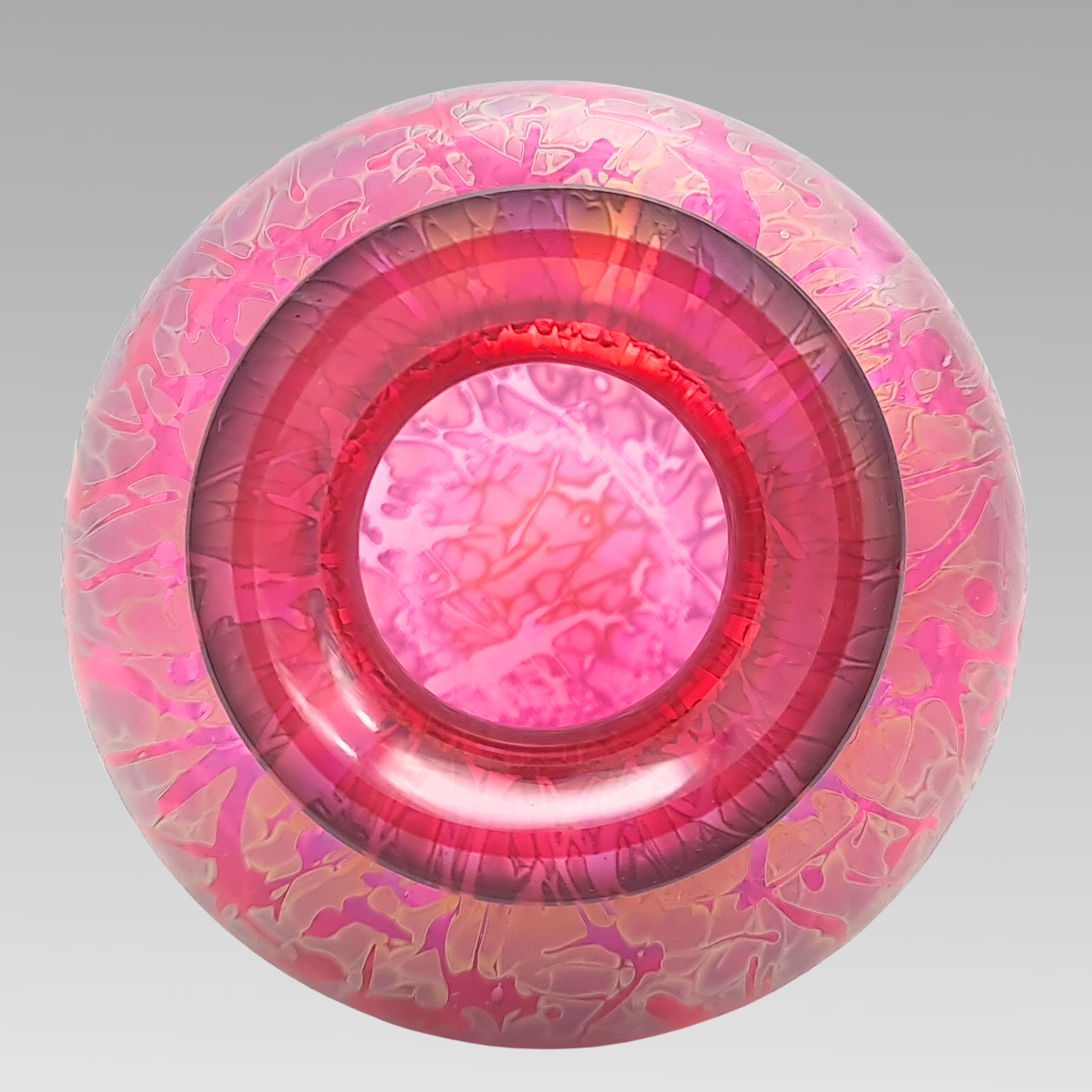Royal Brierley Iridescent Studio Glass Vase Pink Art Glass