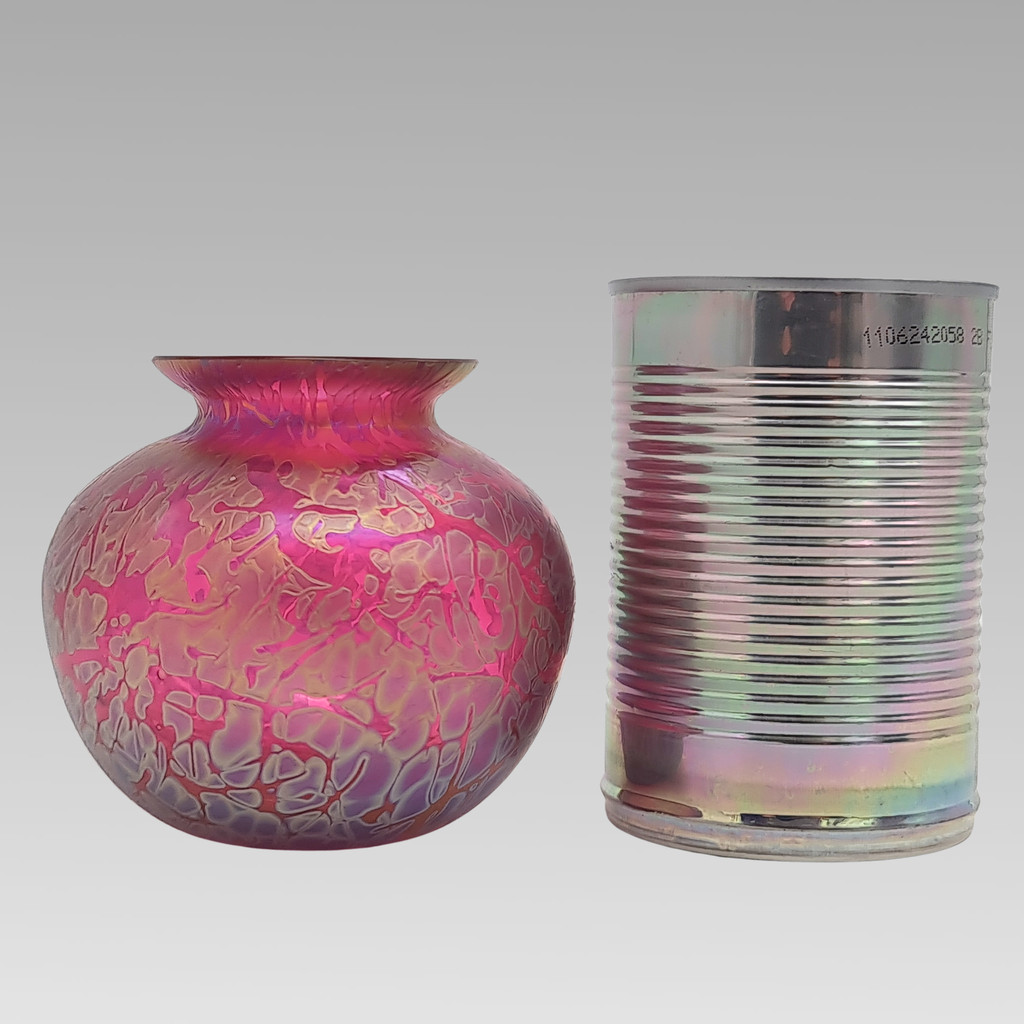 Royal Brierley Iridescent Studio Glass Vase Pink Art Glass