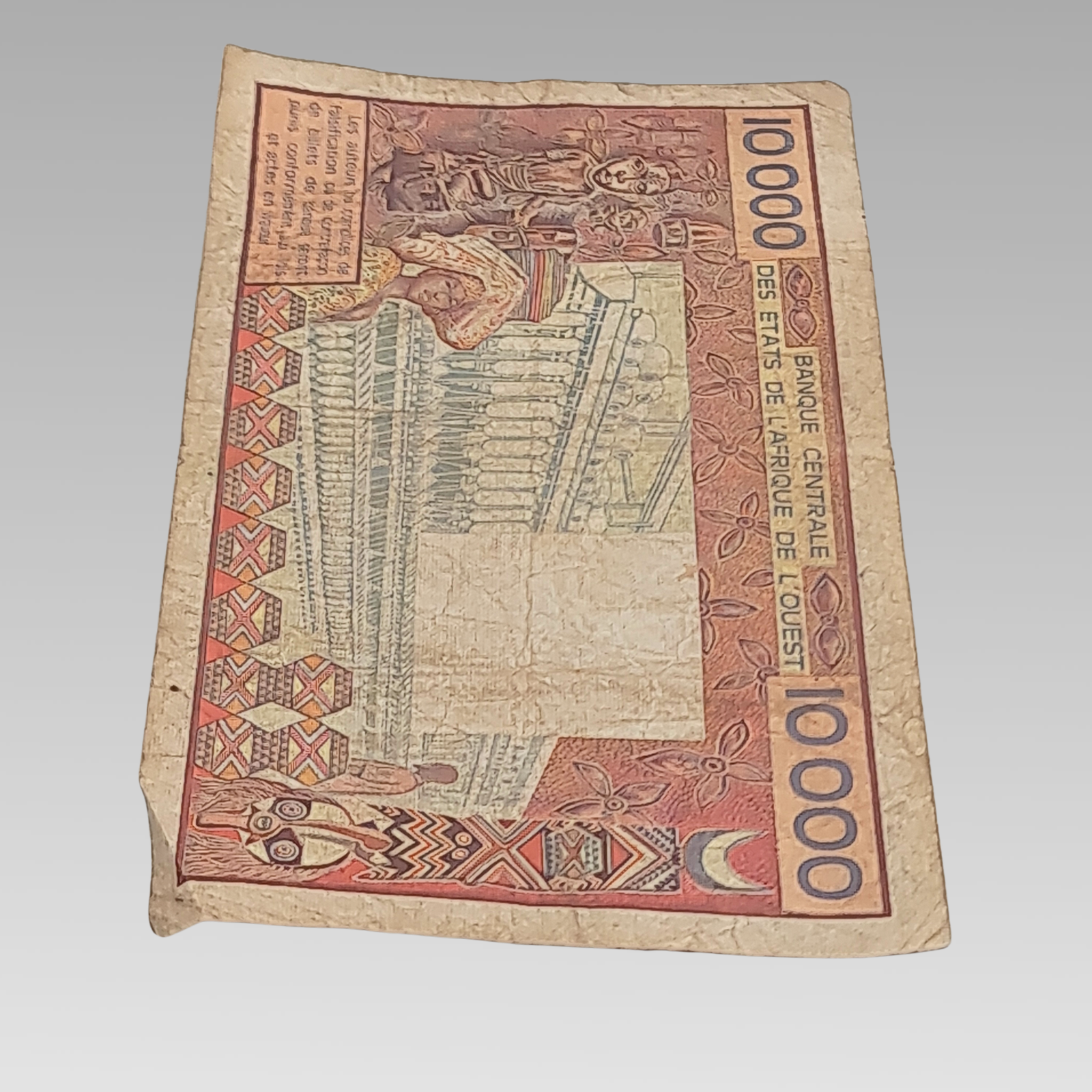 Genuine West African CFA Franc 10000 banknote for collectors