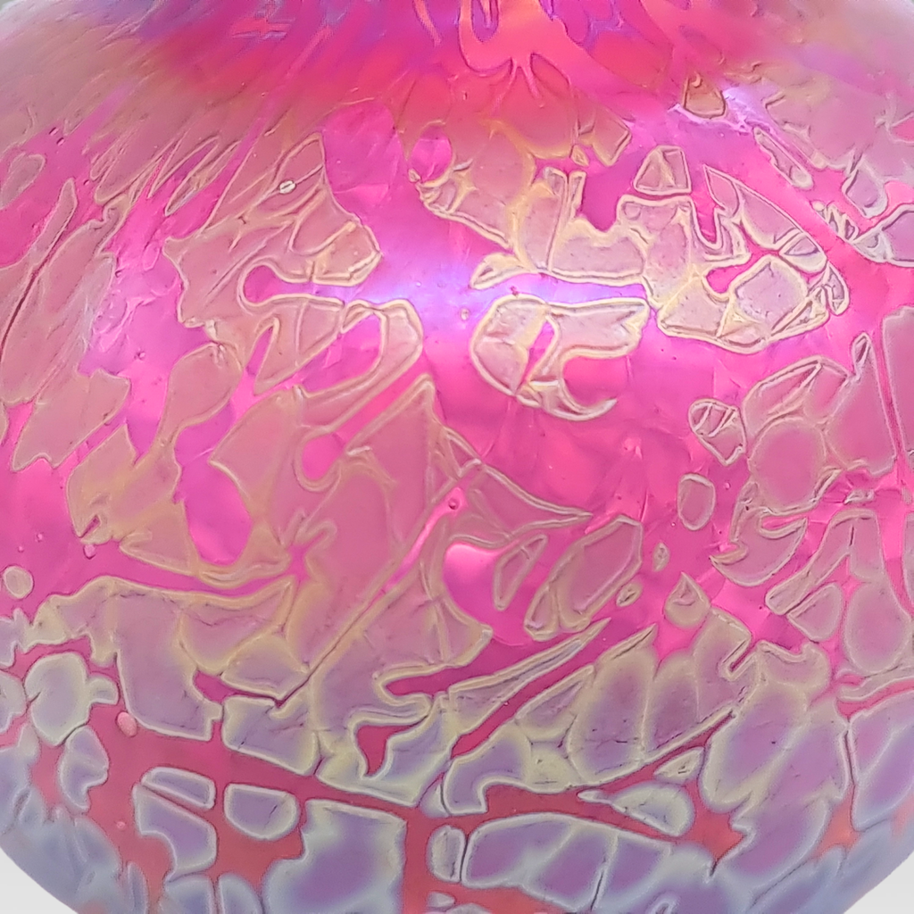 Royal Brierley Iridescent Studio Glass Vase Pink Art Glass