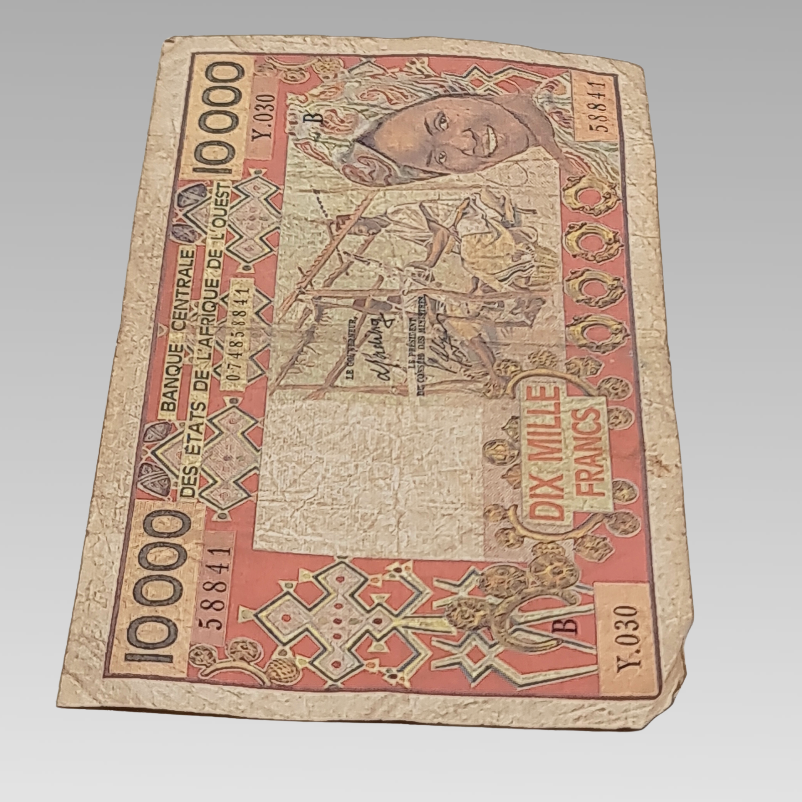 West African States 10000 Francs Banknote BCEAO Vintage Currency