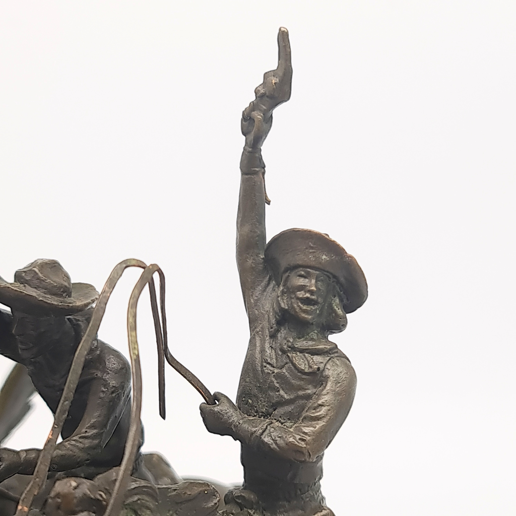 Vintage “Coming Through the Rye” After Frederic Remington Bronze Sculpture c1960
