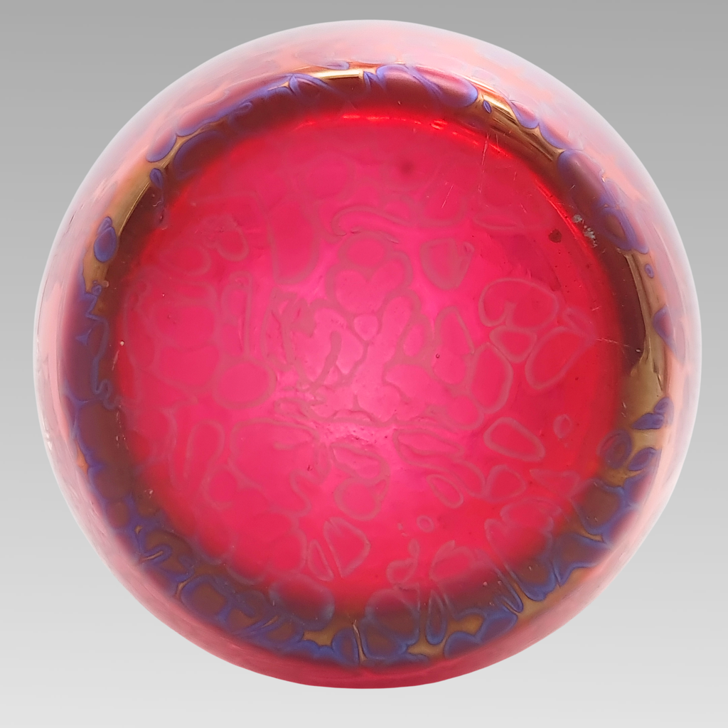 Royal Brierley Tall Iridescent Glass Vase Pink Studio Glass