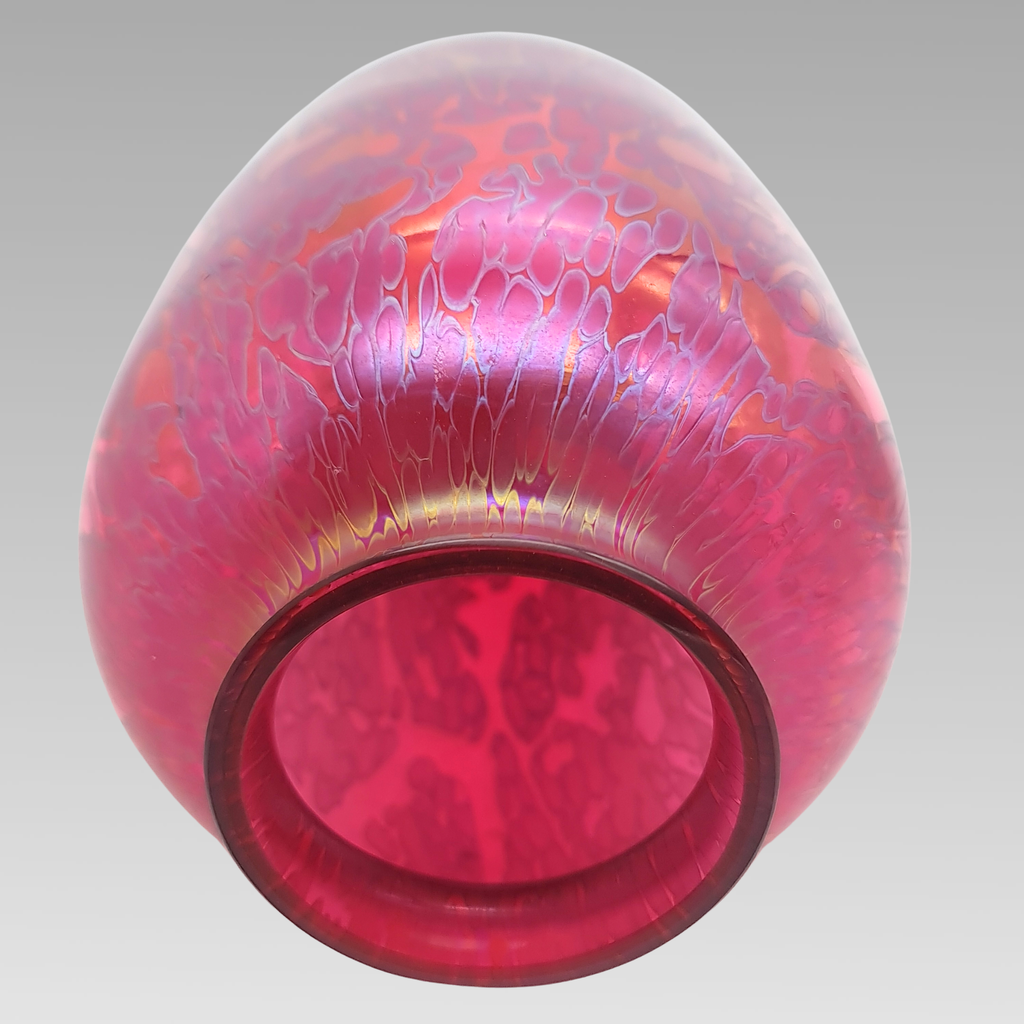 Royal Brierley Tall Iridescent Glass Vase Pink Studio Glass