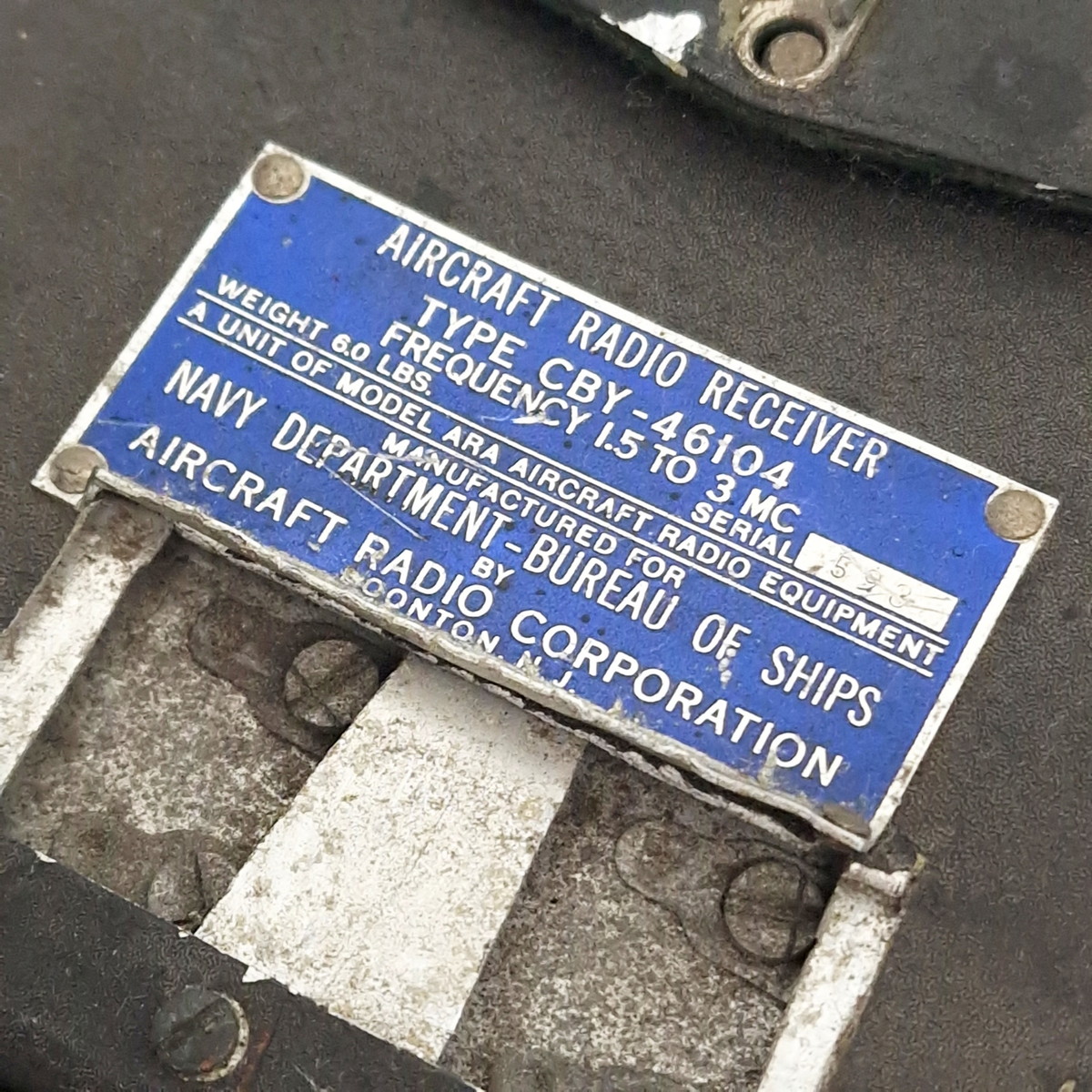 WWII US Navy CBY-46104 Aircraft Radio Receiver 1942