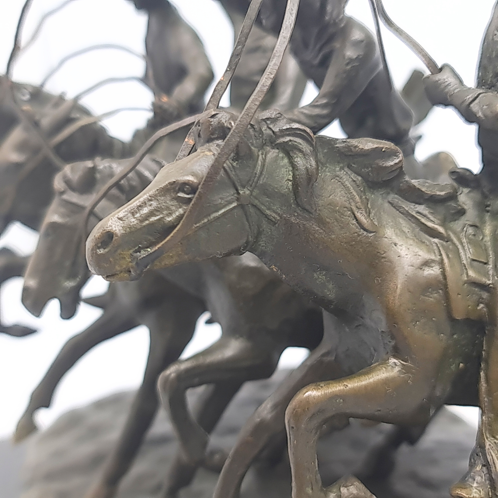Vintage “Coming Through the Rye” After Frederic Remington Bronze Sculpture c1960