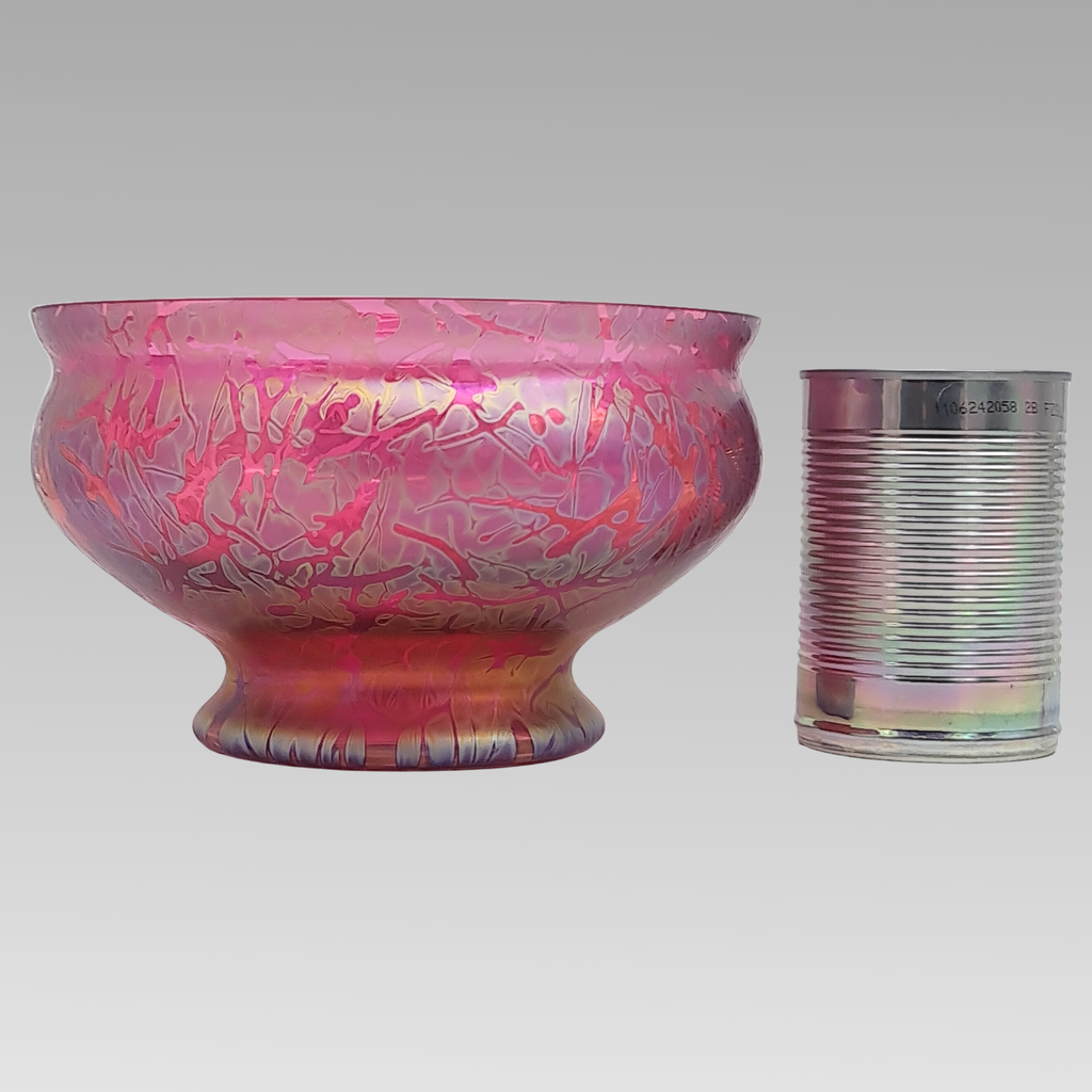 Royal Brierley Iridescent Glass Fruit Bowl Pink Art Glass