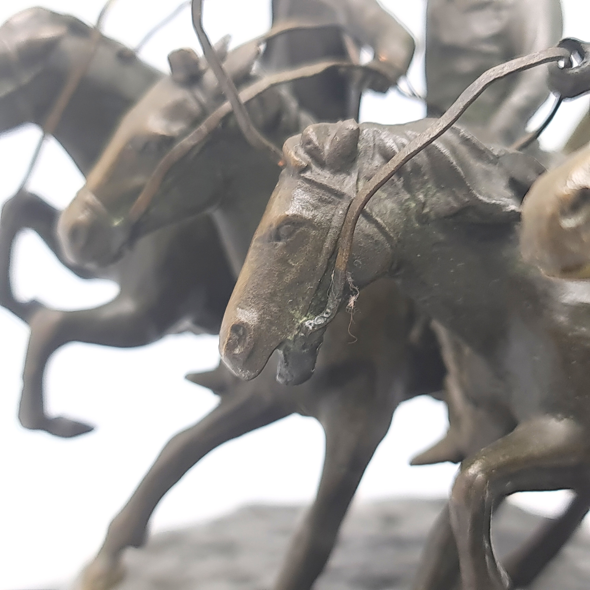 Vintage “Coming Through the Rye” After Frederic Remington Bronze Sculpture c1960