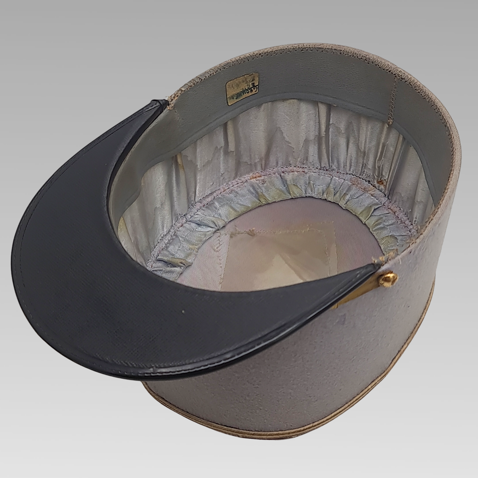 Post-War Vintage French Military Kepi Hat Grey Red Cap