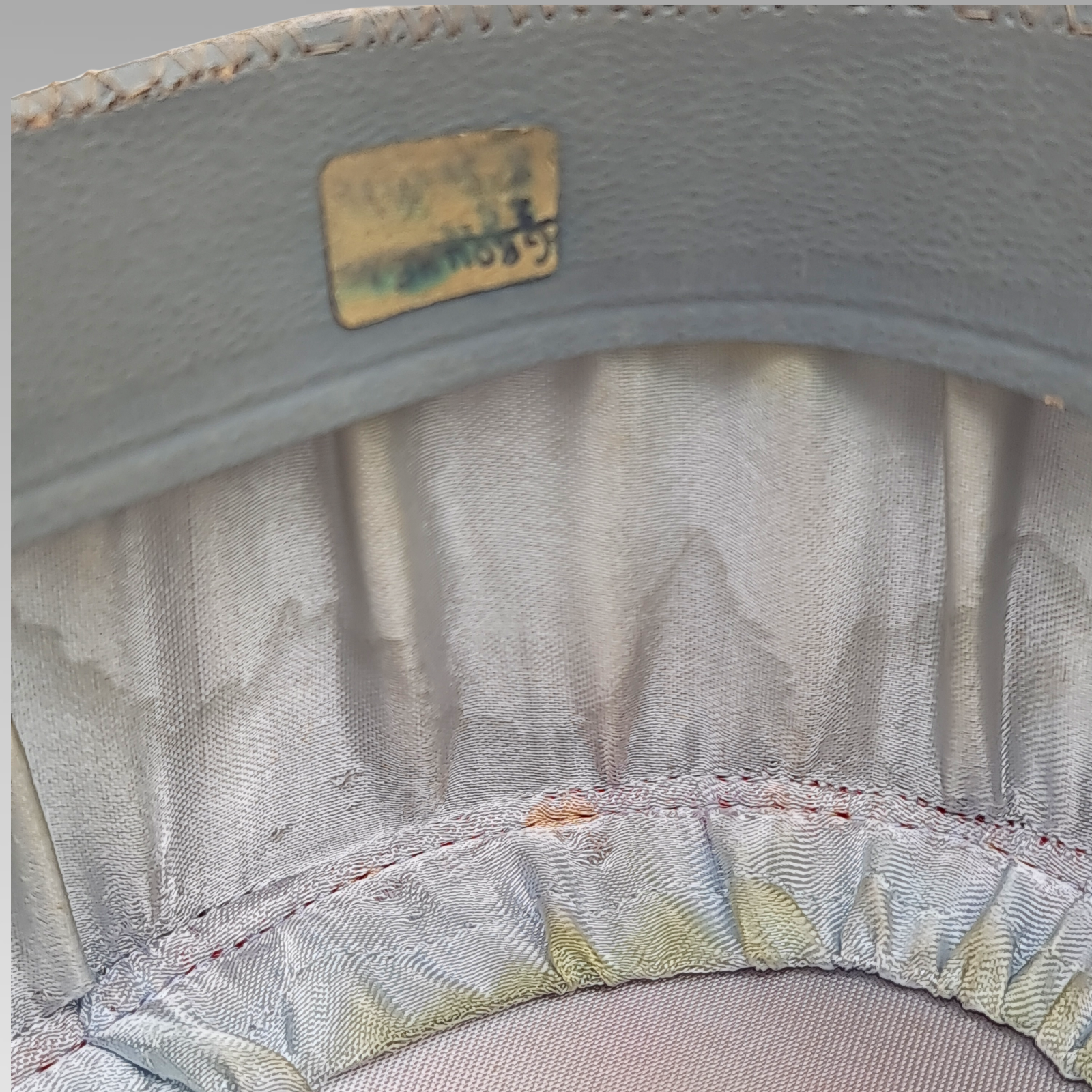Post-War Vintage French Military Kepi Hat Grey Red Cap