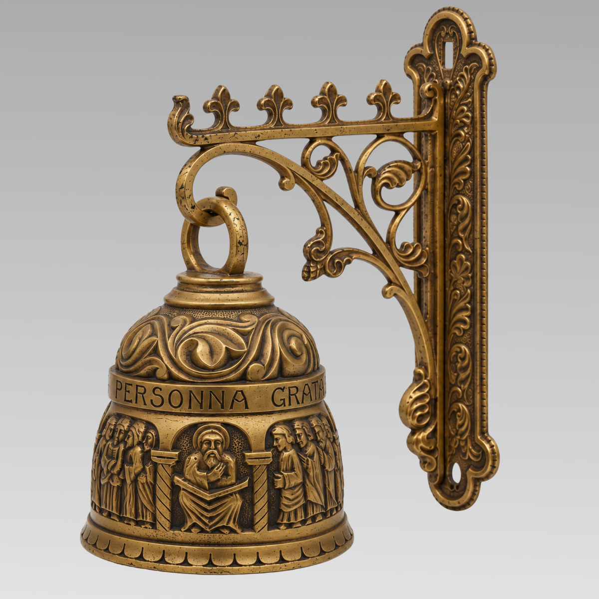 Antique Italian Brass Wall Mounted Coffee House Bell c.1910