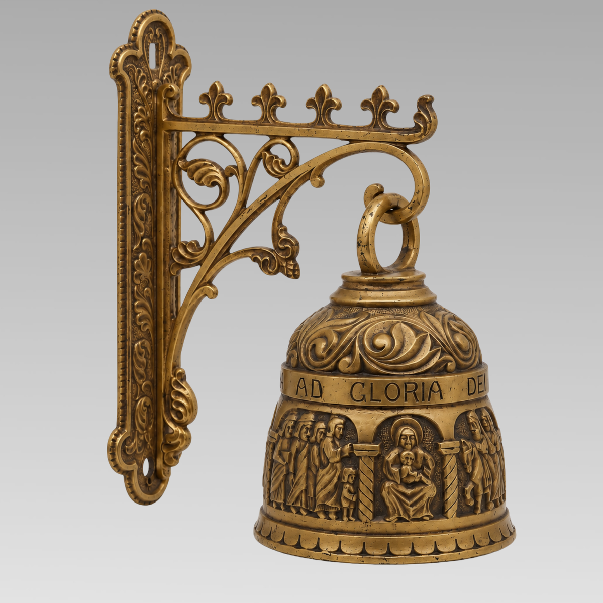 Antique Italian Brass Wall Mounted Coffee House Bell c.1910