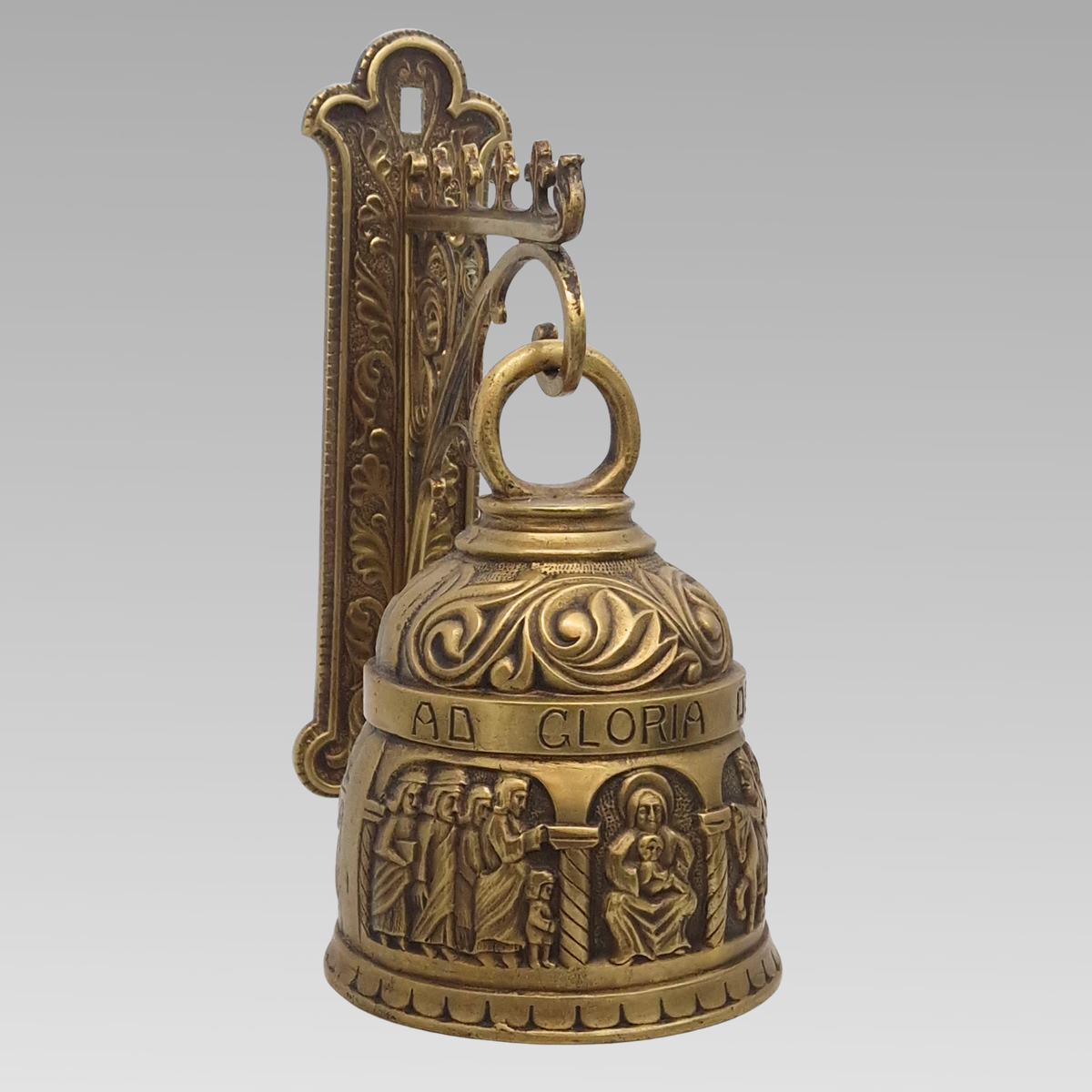 Antique Italian Brass Wall Mounted Coffee House Bell c.1910