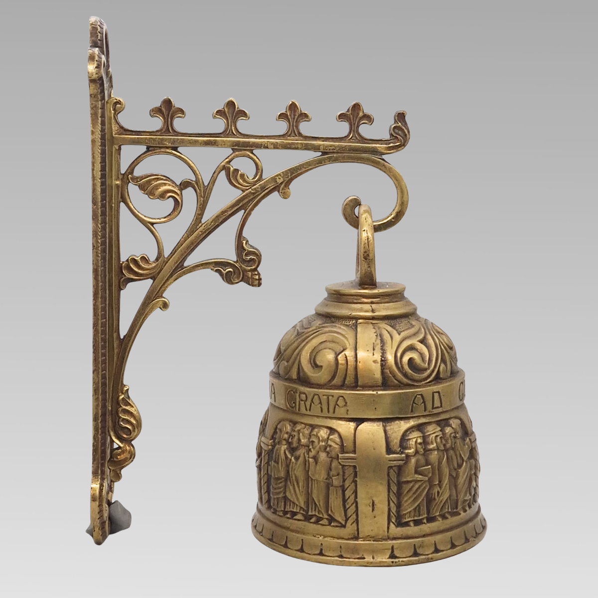 Antique Italian Brass Wall Mounted Coffee House Bell c.1910