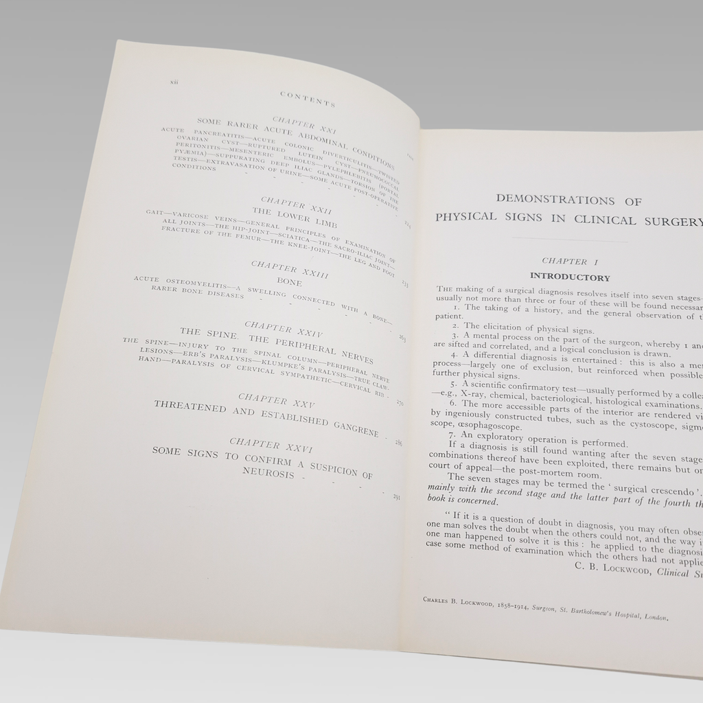 1940 Hamilton Bailey Physical Signs in Clinical Surgery 7th Ed