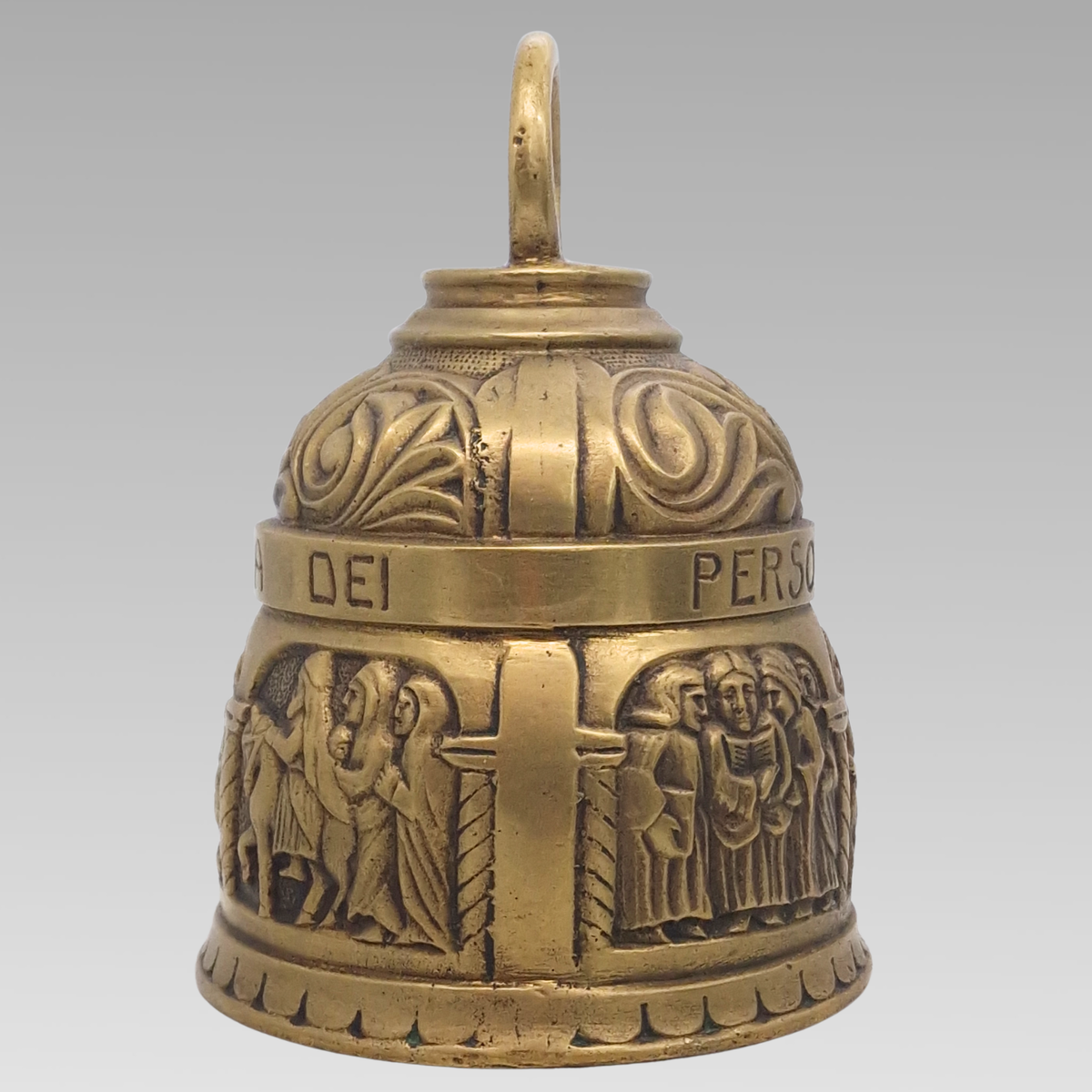 Antique Italian Brass Wall Mounted Coffee House Bell c.1910