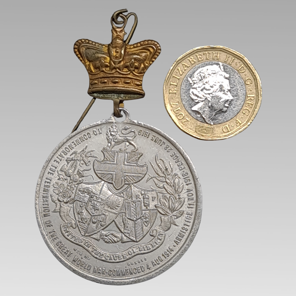 Smethwick 1919 Peace Medal WWI Fenwick Birmingham Crown