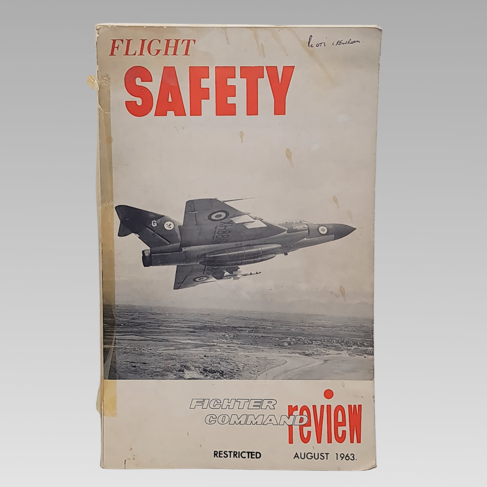 Front cover of RAF Flight Safety Fighter Command Review, August 1963, featuring an English Electric Lightning.