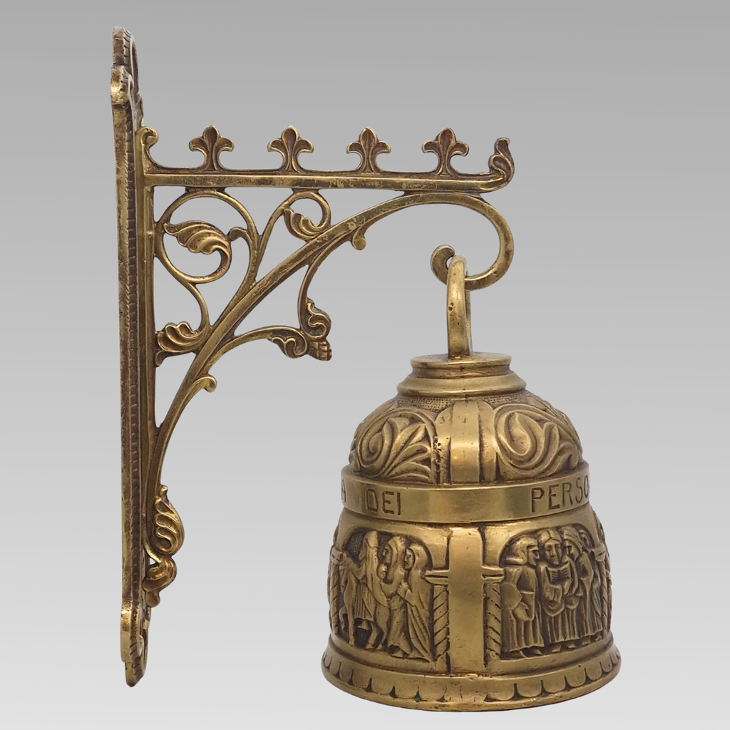 Antique Italian Brass Wall Mounted Coffee House Bell c.1910
