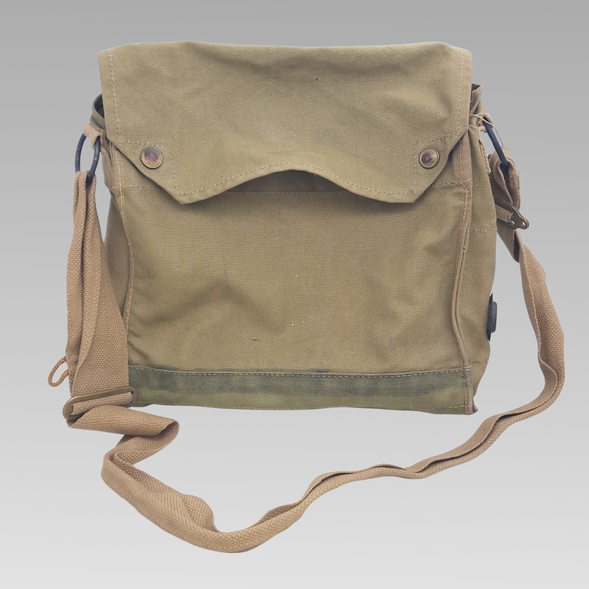 WWII Commonwealth Gas Mask Respirator Transit Bag Canvas Named