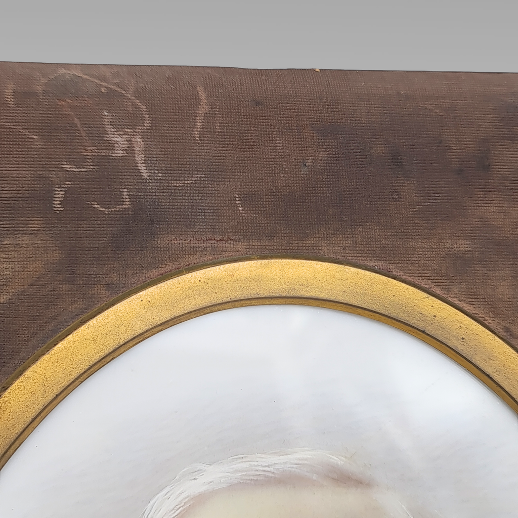 Antique Victorian Samuel Morley Hand Painted Milk Glass Portrait