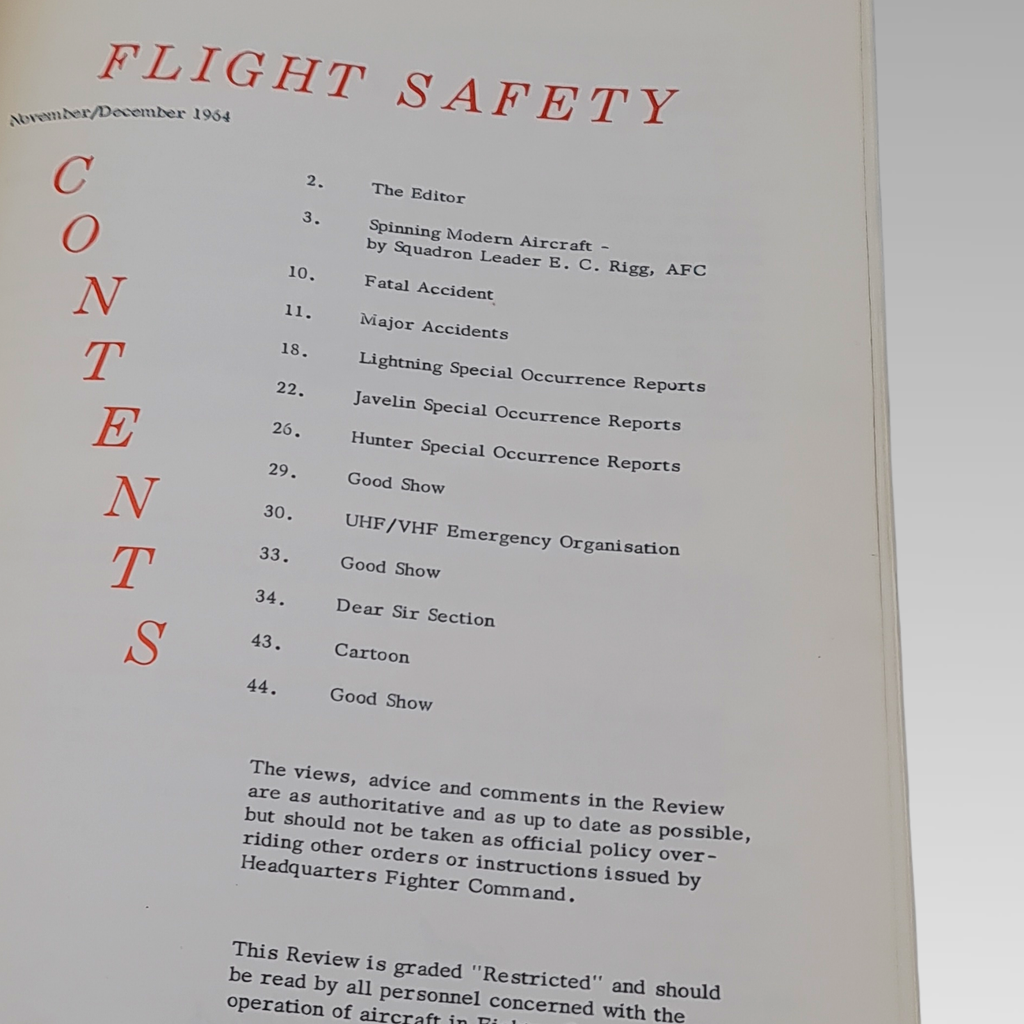 RAF Flight Safety Fighter Command Review Nov Dec 1964 Christmas Issue