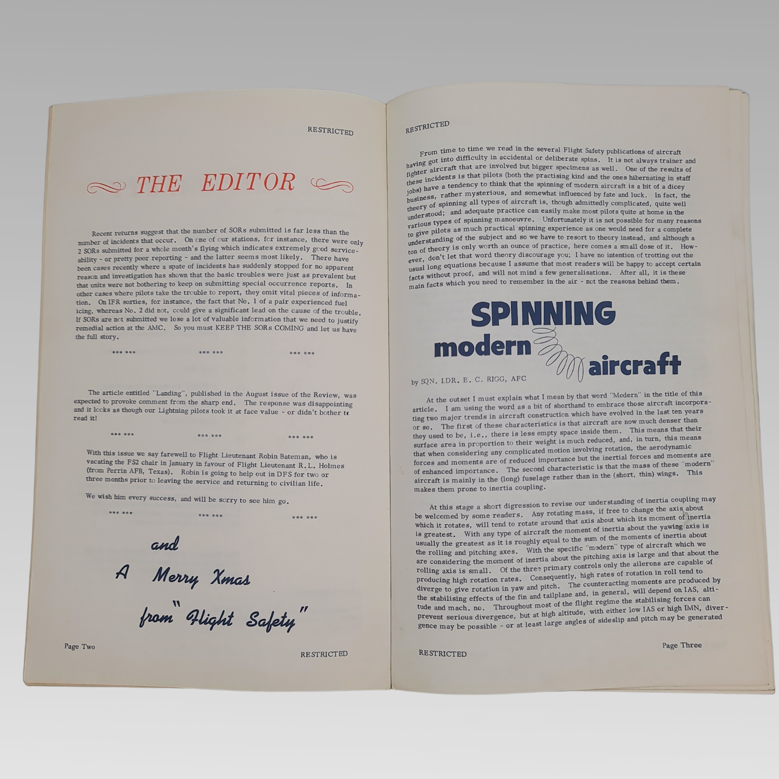 RAF Flight Safety Fighter Command Review Nov Dec 1964 Christmas Issue