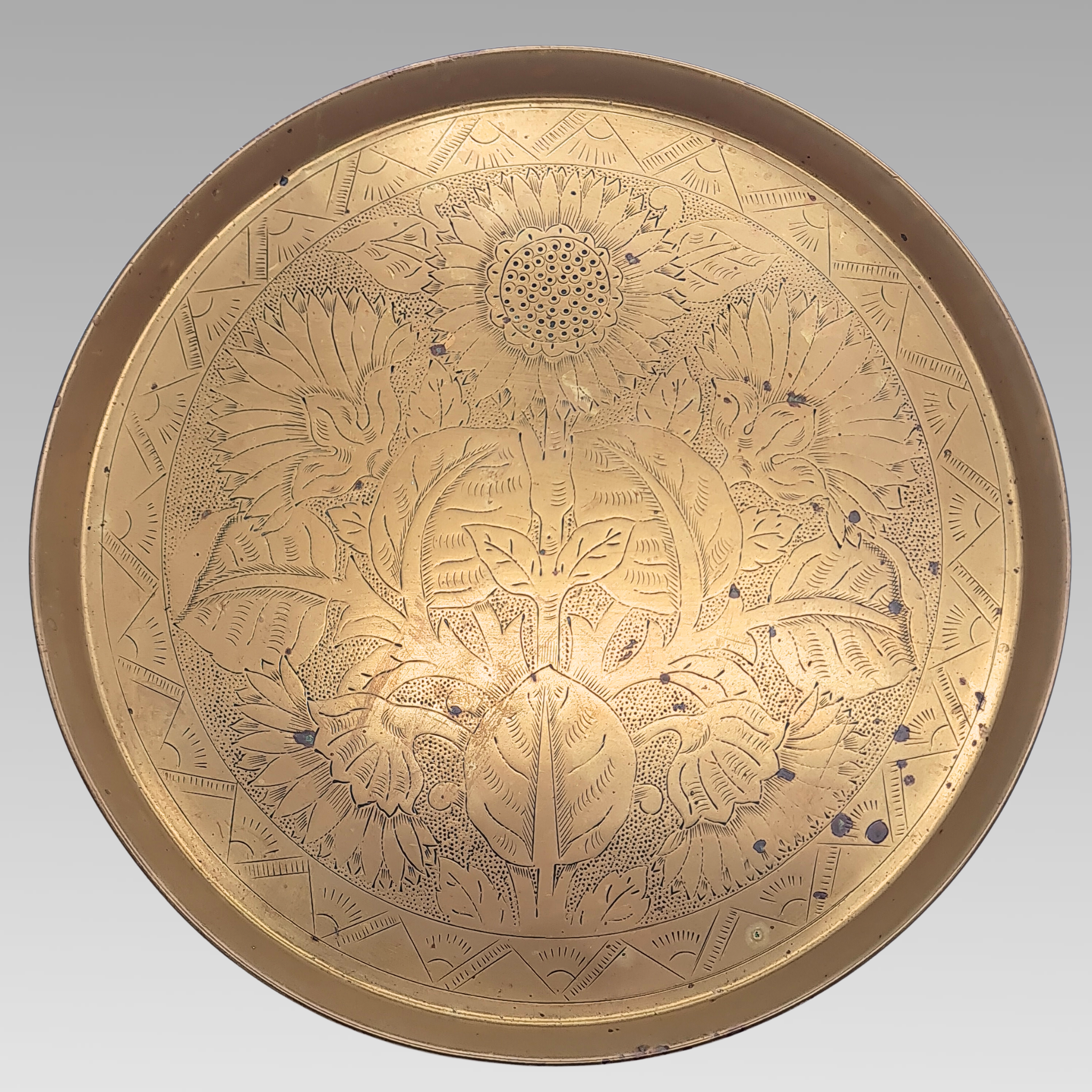 Christopher Dresser Benham & Froud Brass Charger c1885 Arts and Crafts