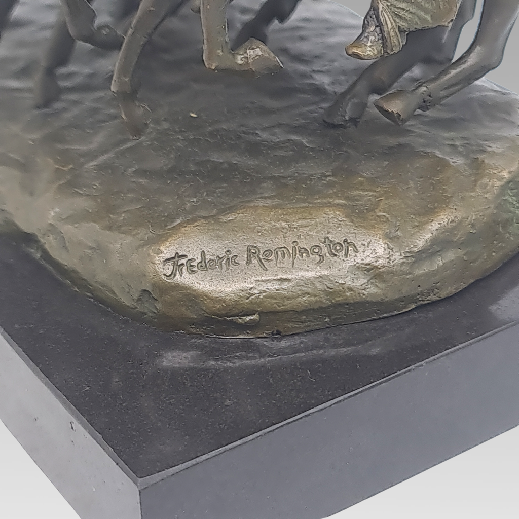 Vintage “Coming Through the Rye” After Frederic Remington Bronze Sculpture c1960