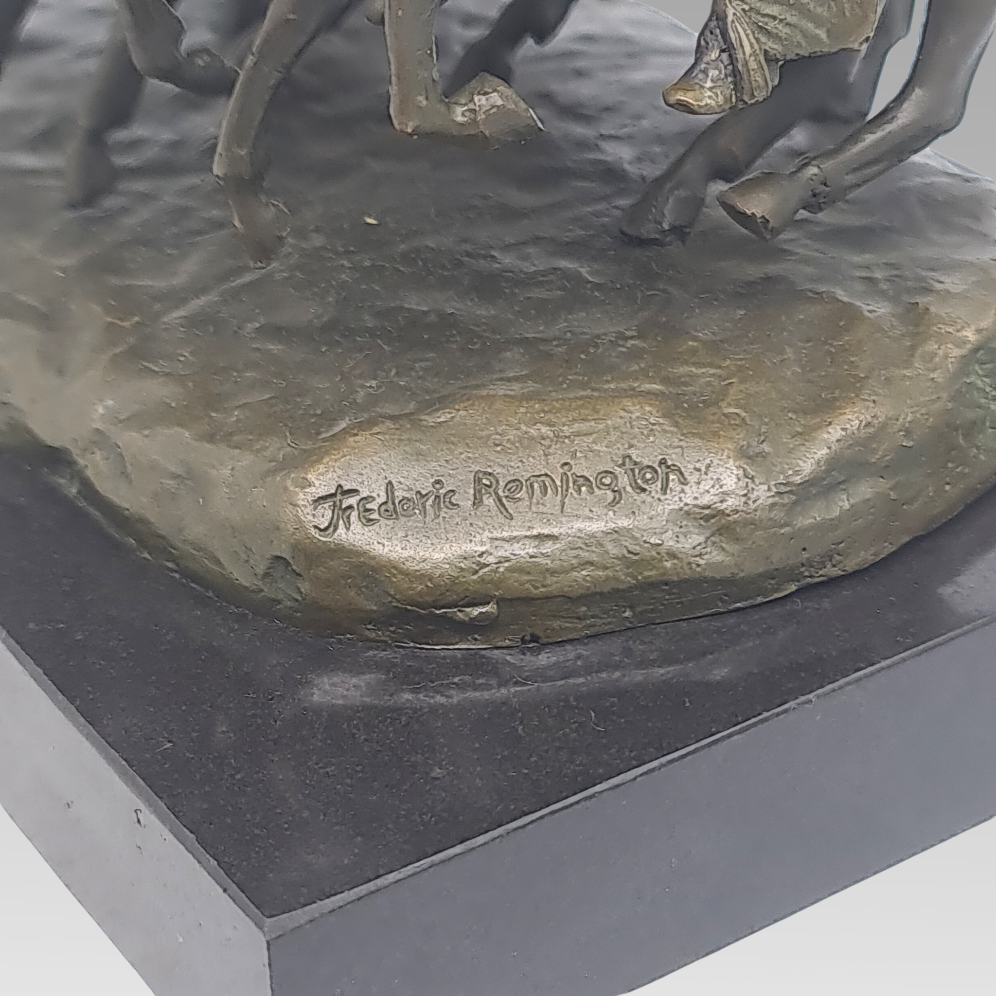 Vintage “Coming Through the Rye” After Frederic Remington Bronze Sculpture c1960