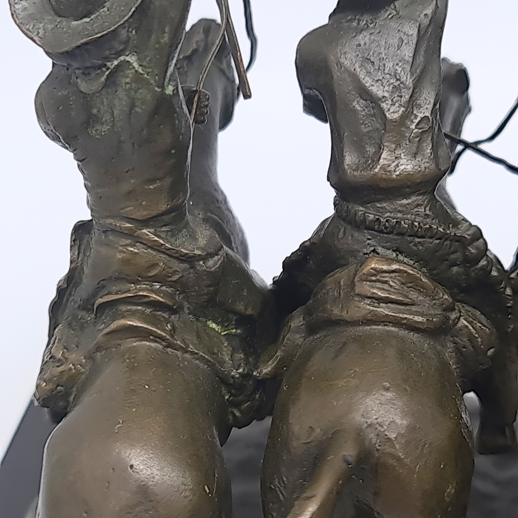 Vintage “Coming Through the Rye” After Frederic Remington Bronze Sculpture c1960