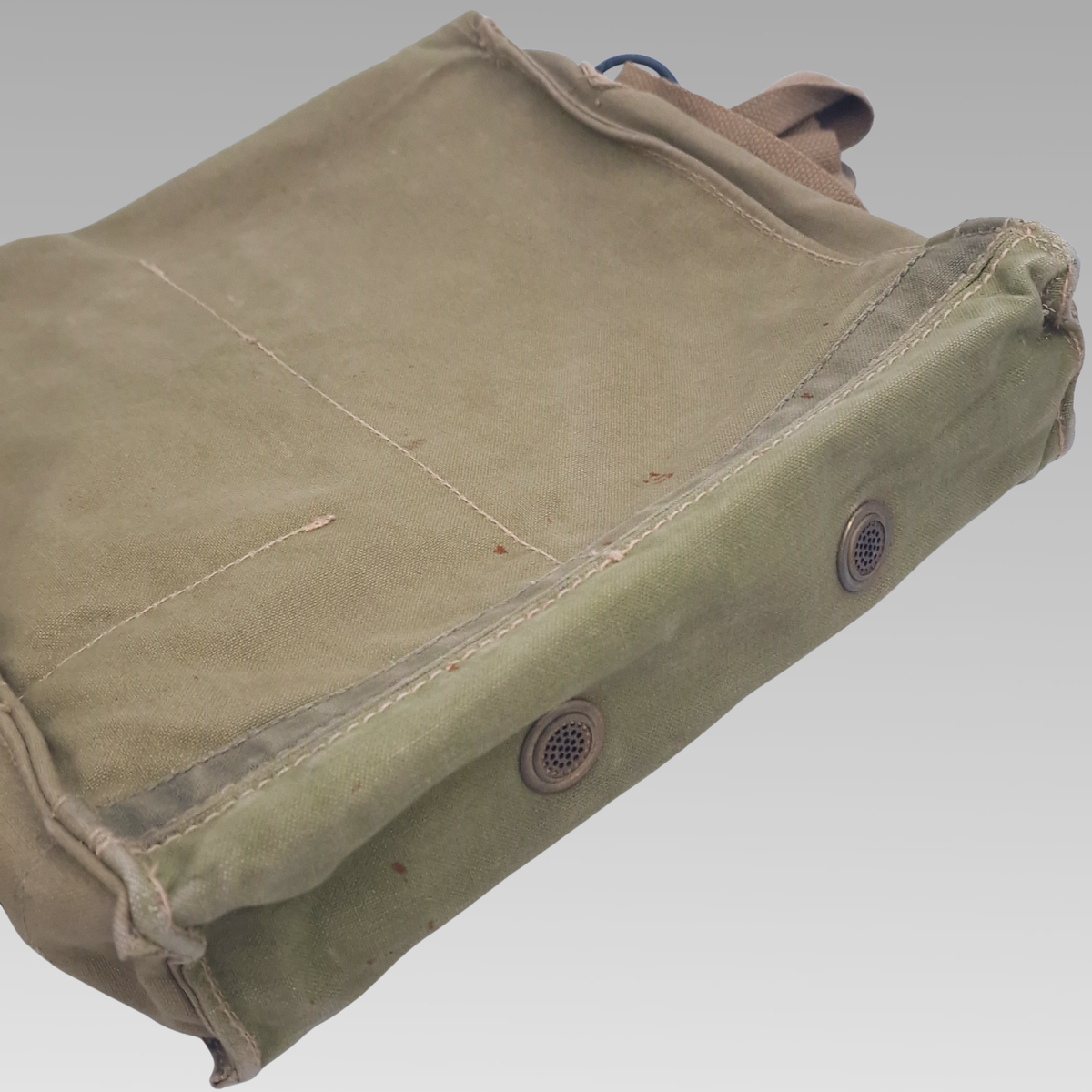 WWII Commonwealth Gas Mask Respirator Transit Bag Canvas Named