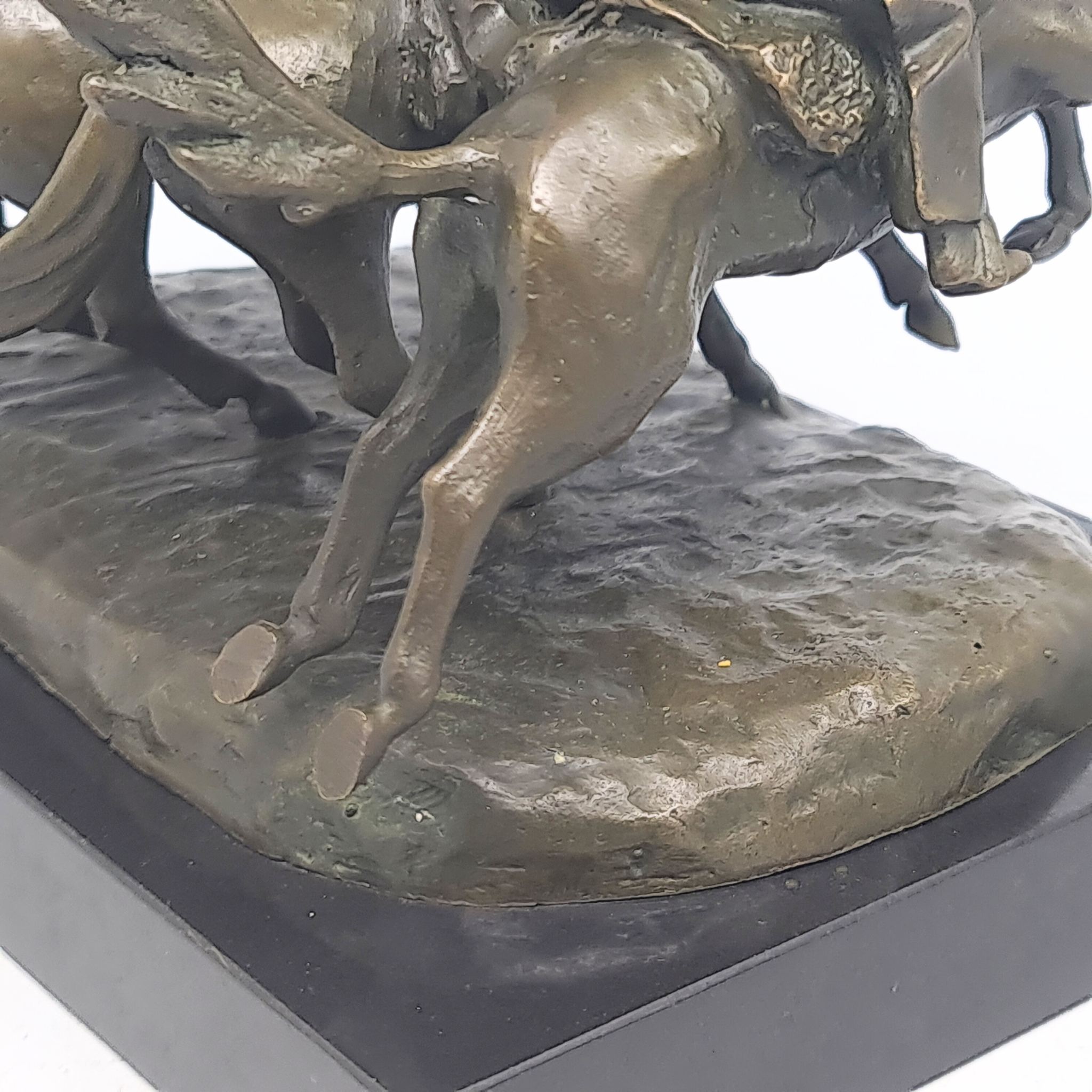 Vintage “Coming Through the Rye” After Frederic Remington Bronze Sculpture c1960