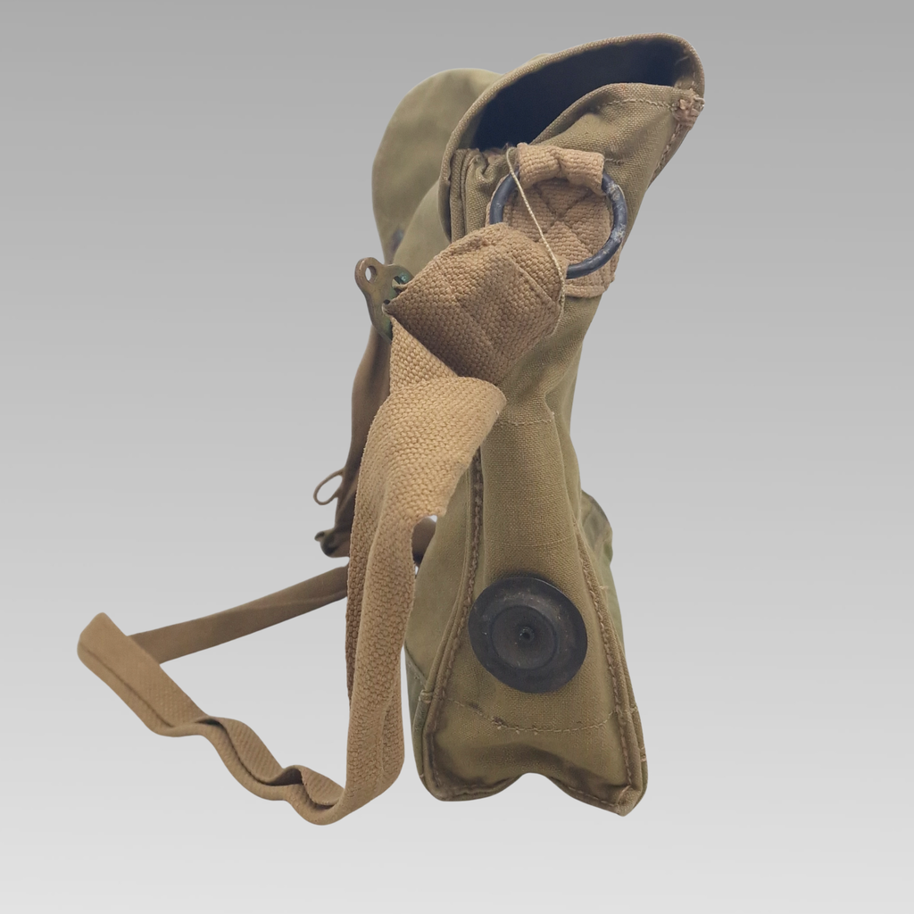 WWII Commonwealth Gas Mask Respirator Transit Bag Canvas Named