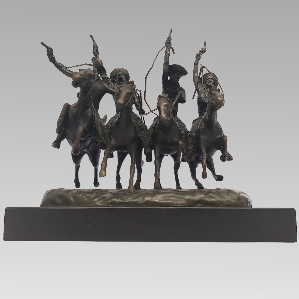 Vintage “Coming Through the Rye” After Frederic Remington Bronze Sculpture c1960