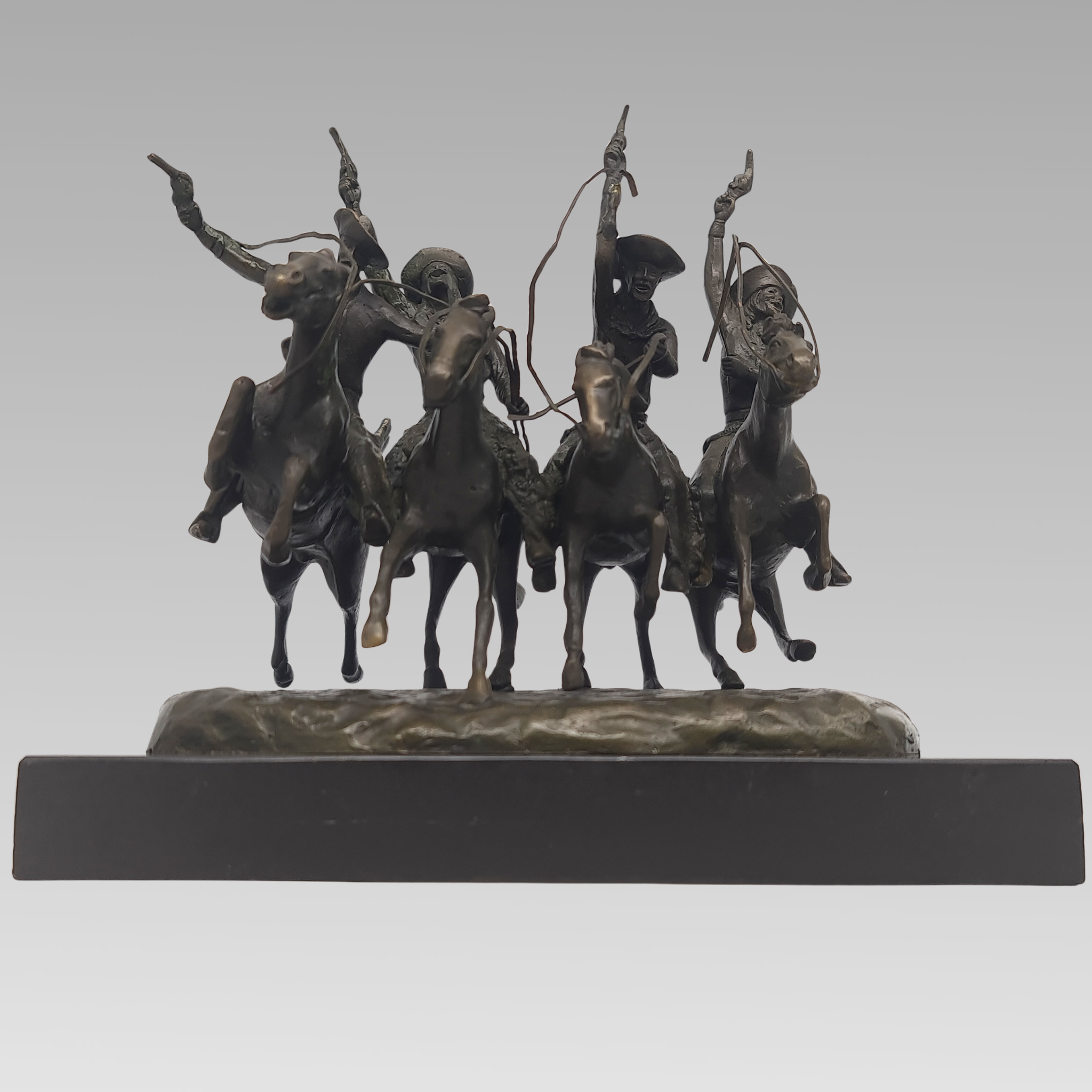 Vintage “Coming Through the Rye” After Frederic Remington Bronze Sculpture c1960