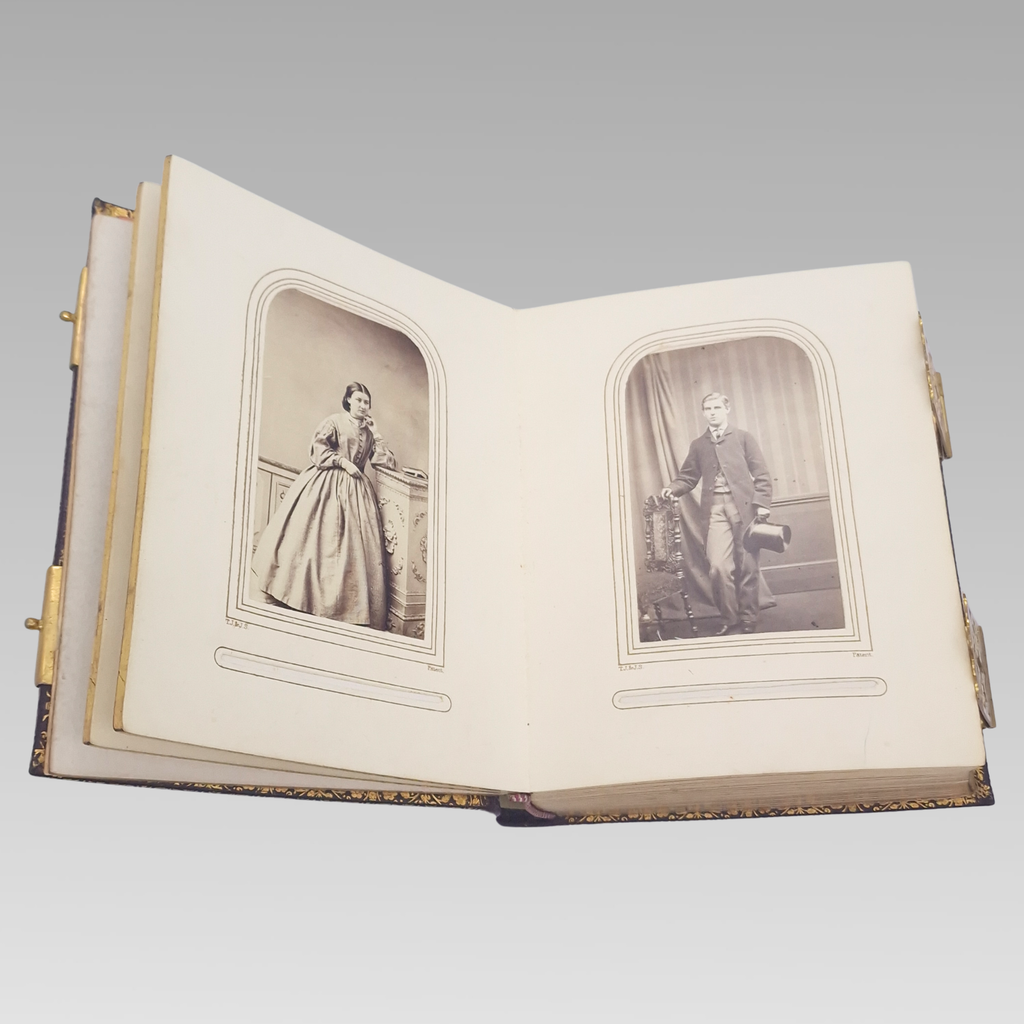 Victorian CDV Photo Album c1860s-1880s 37 Portrait Photographs