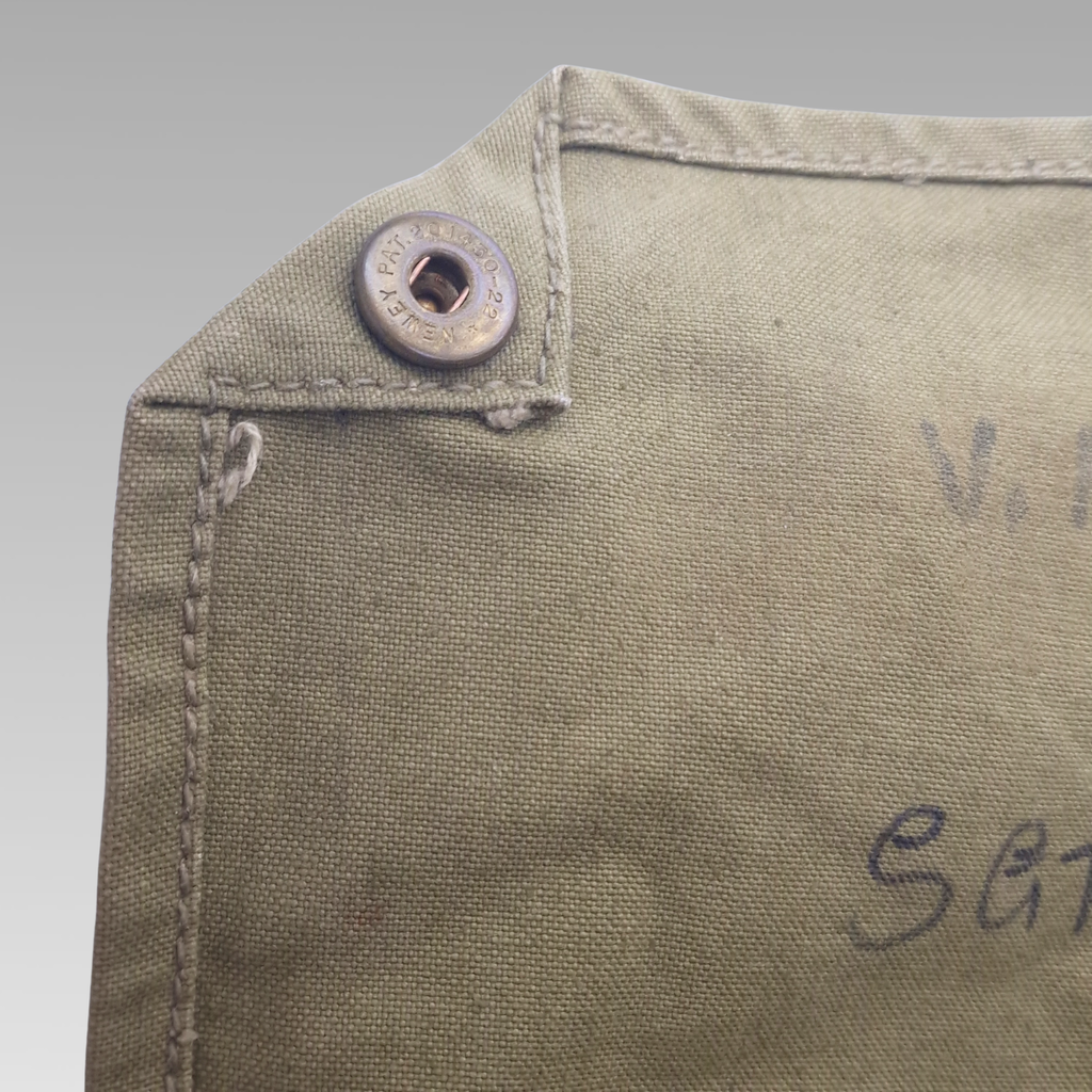 WWII Commonwealth Gas Mask Respirator Transit Bag Canvas Named