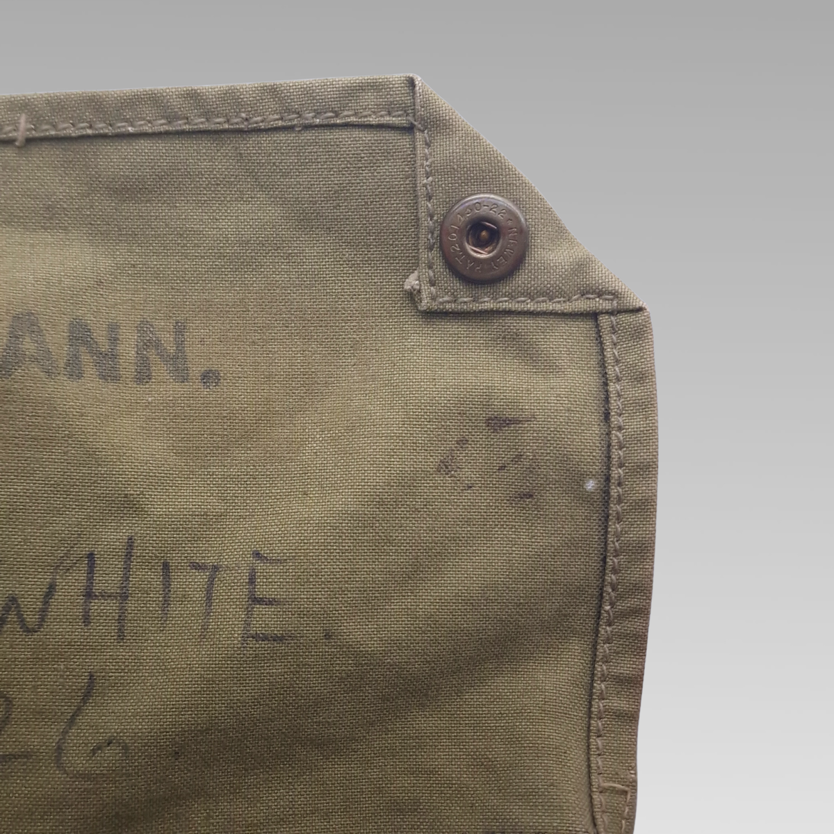 WWII Commonwealth Gas Mask Respirator Transit Bag Canvas Named