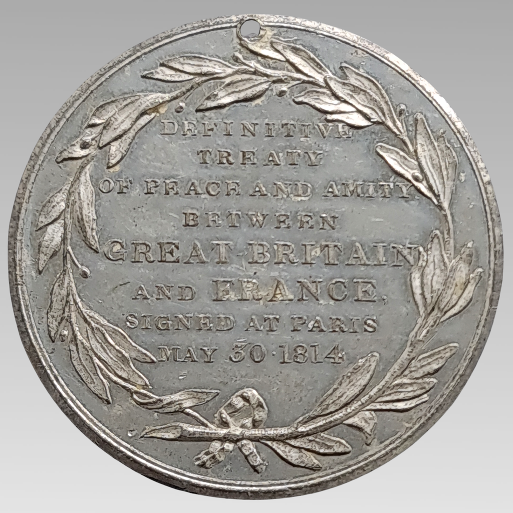 Treaty of Paris 1814 Medal Defeat of Napoleon Britain France