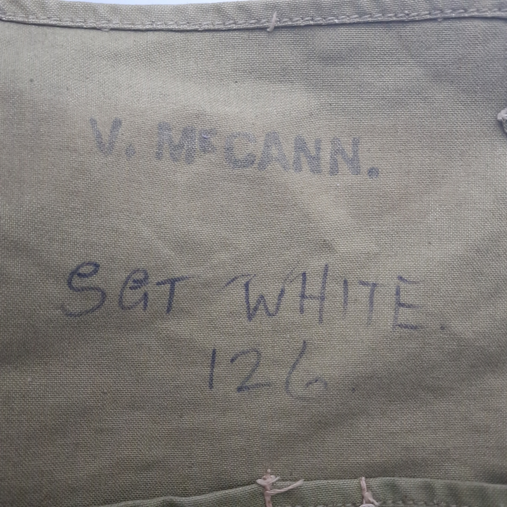 WWII Commonwealth Gas Mask Respirator Transit Bag Canvas Named