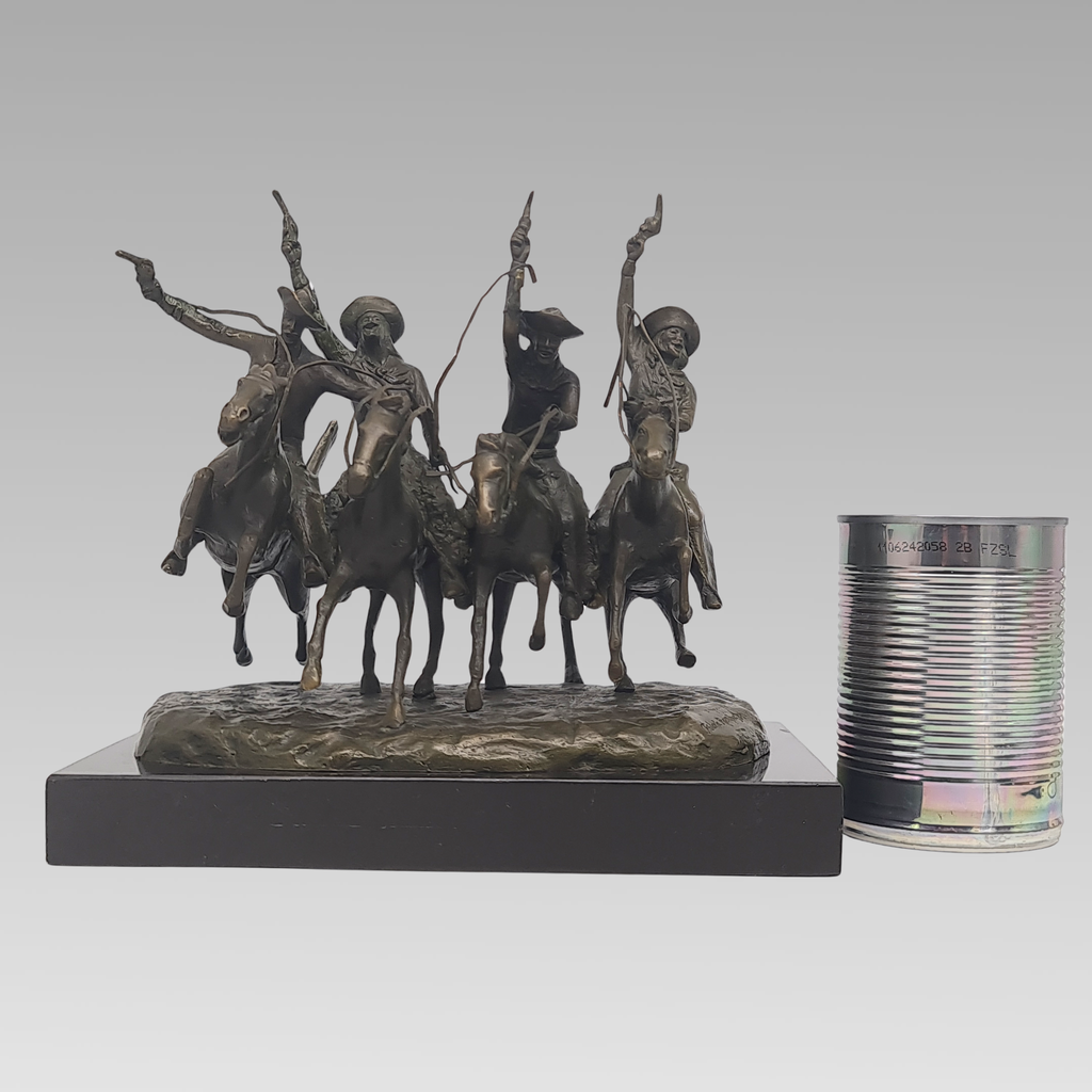 Vintage “Coming Through the Rye” After Frederic Remington Bronze Sculpture c1960