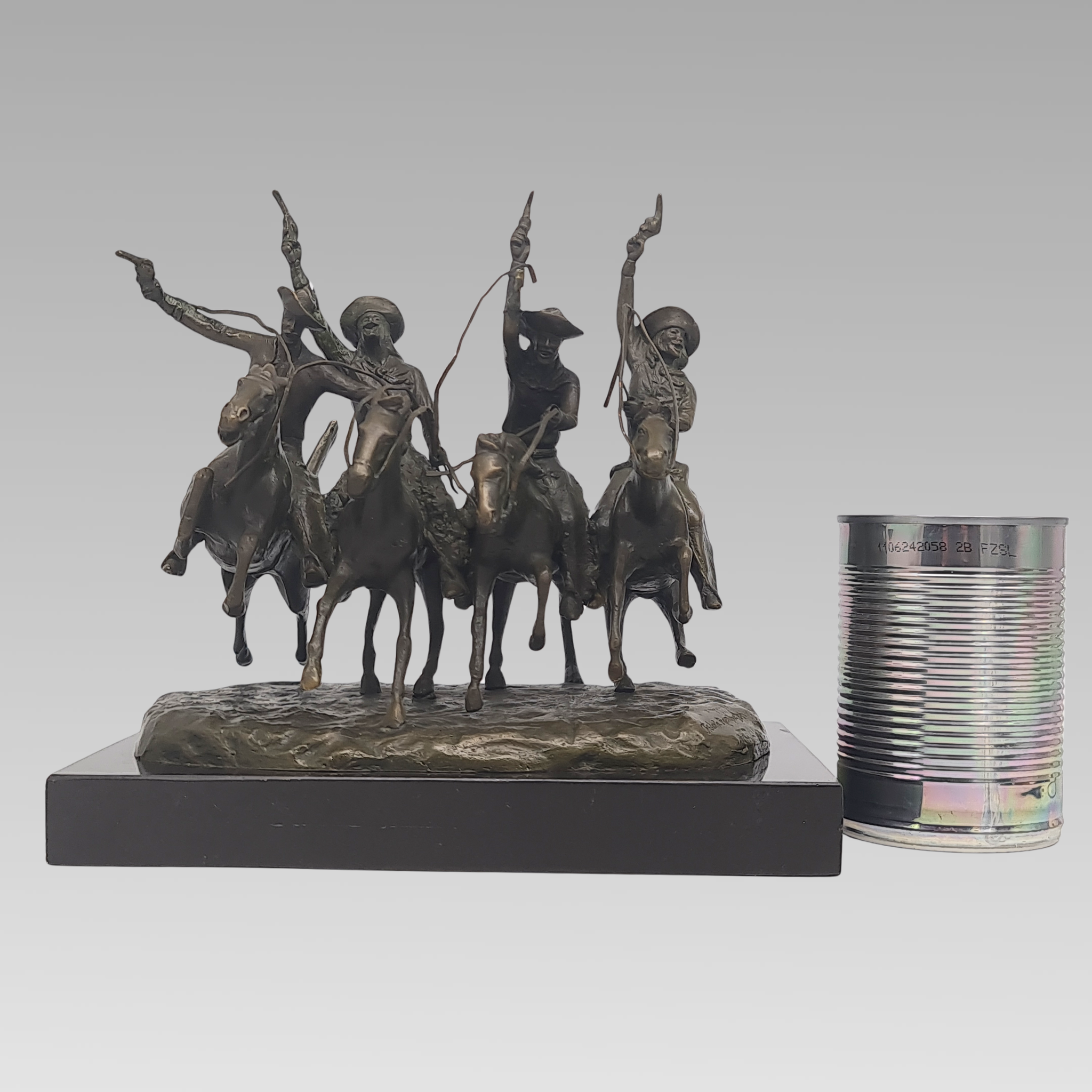 Vintage “Coming Through the Rye” After Frederic Remington Bronze Sculpture c1960