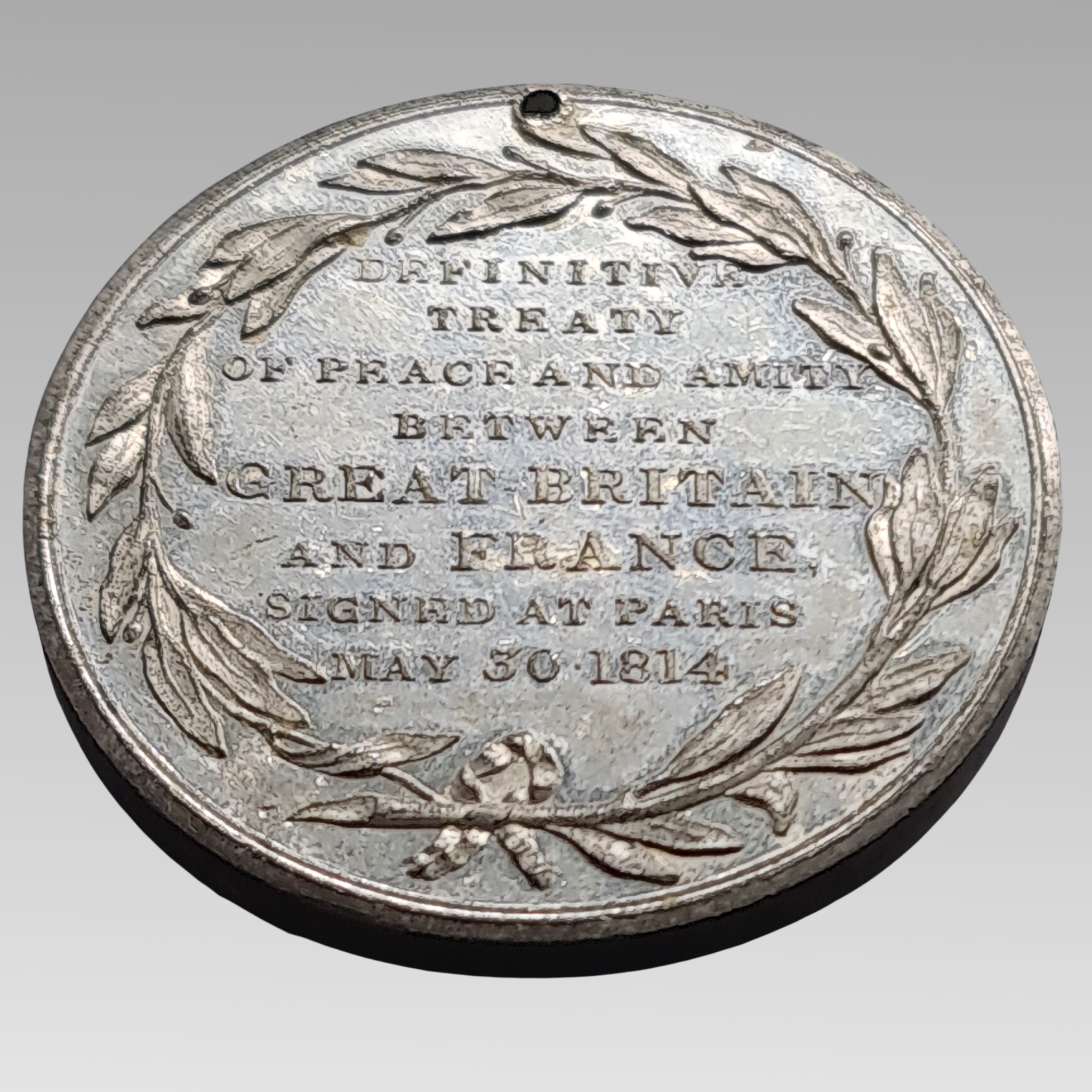 Treaty of Paris 1814 Medal Defeat of Napoleon Britain France