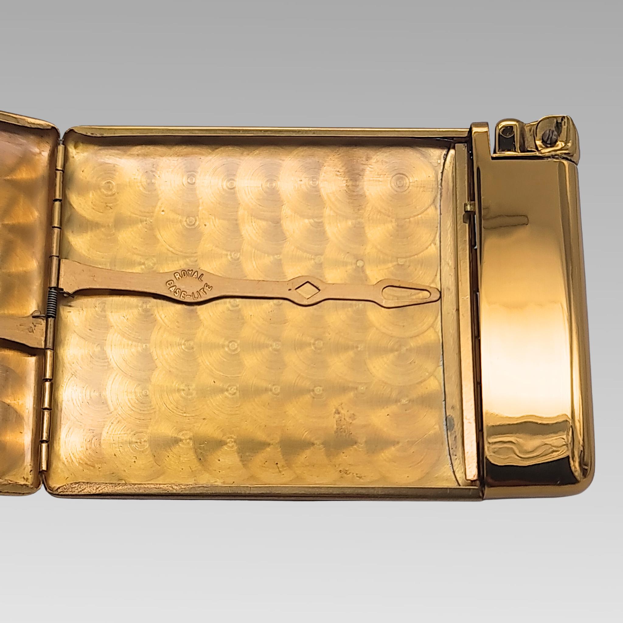Vintage Royal Caselite Cigarette Case & Lighter Set c1950