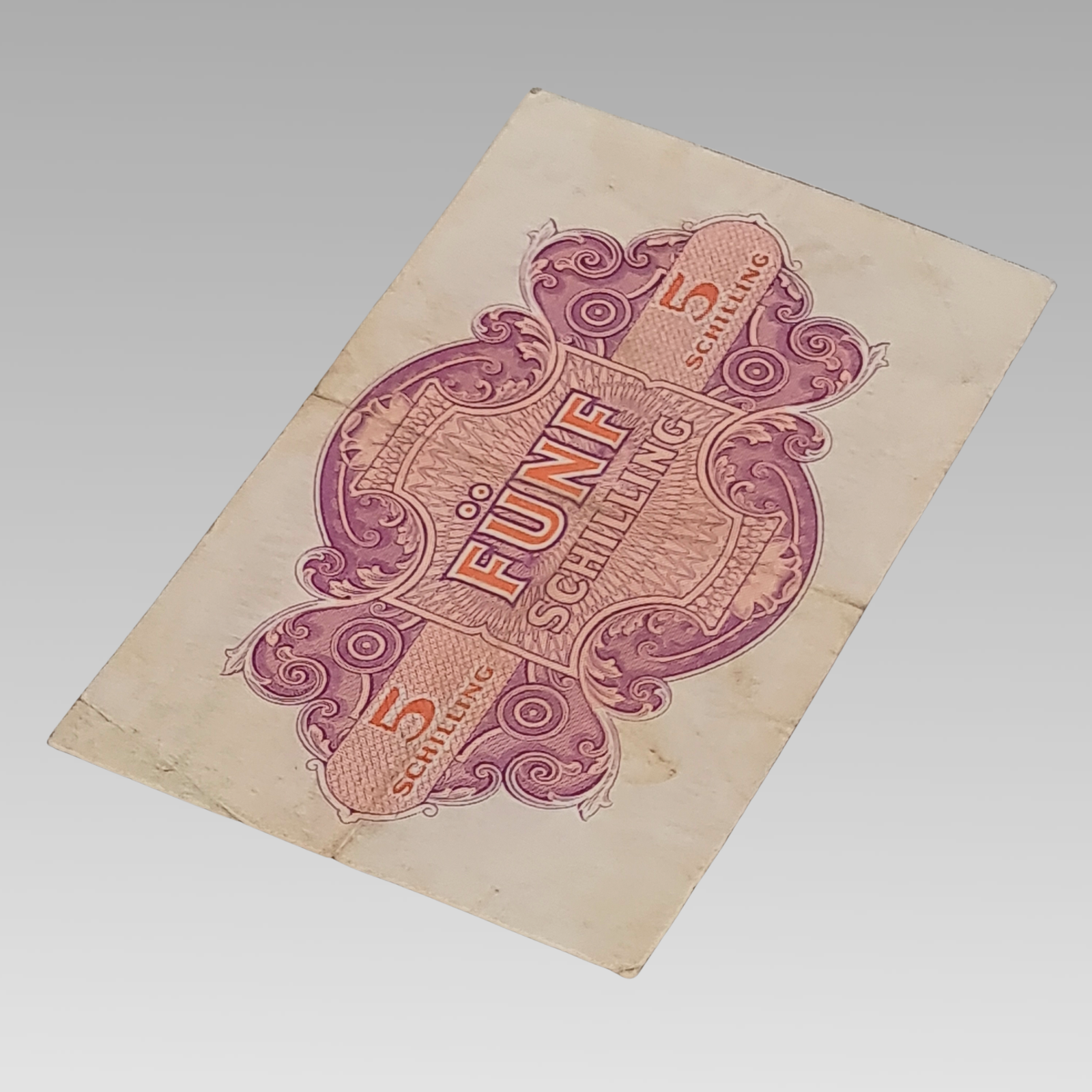 1944 Allied Military Authority Austria 5 Schilling Occupation Banknote