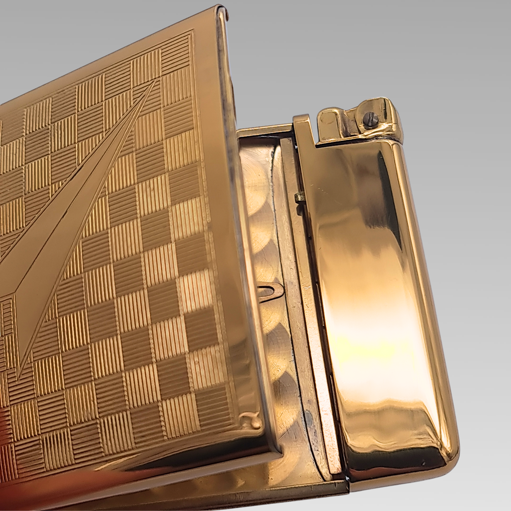 Vintage Royal Caselite Cigarette Case & Lighter Set c1950